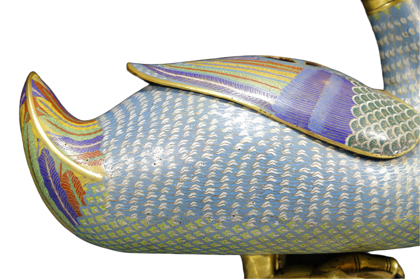 A Rare Cloisonne Duck-Shaped Censer - 2