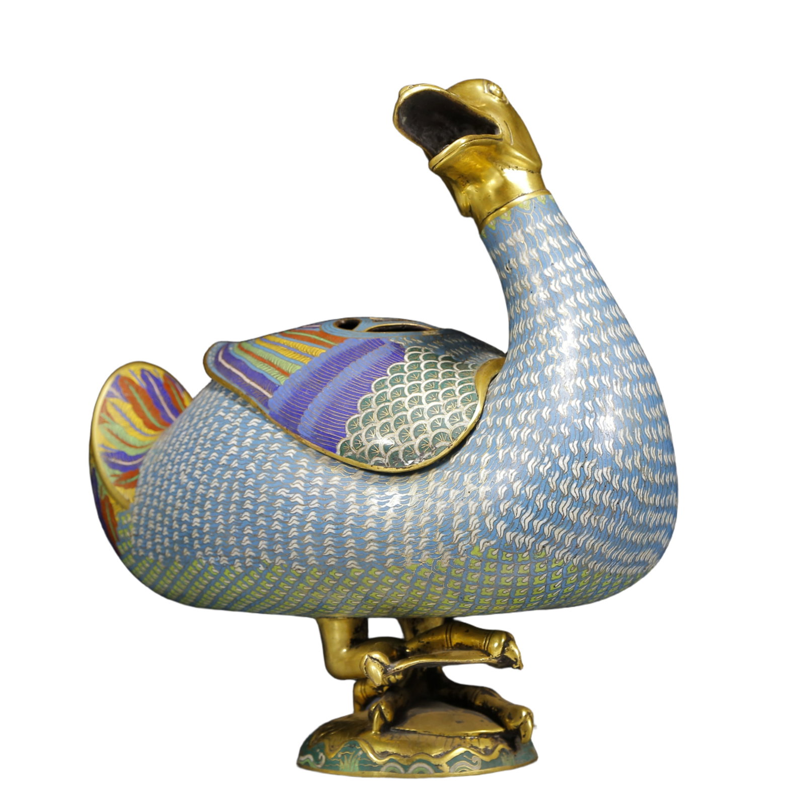A Rare Cloisonne Duck-Shaped Censer - 5