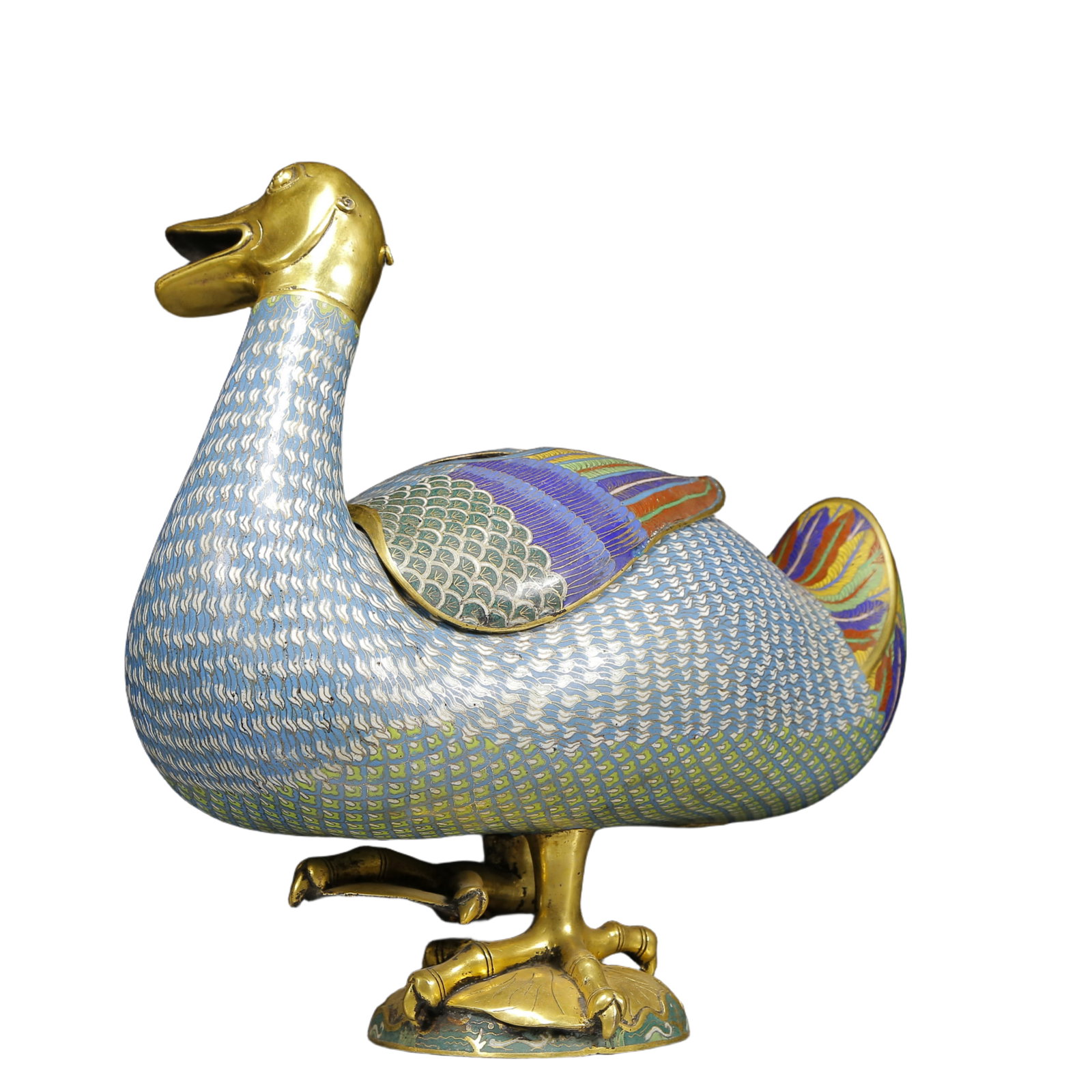 A Rare Cloisonne Duck-Shaped Censer - 7