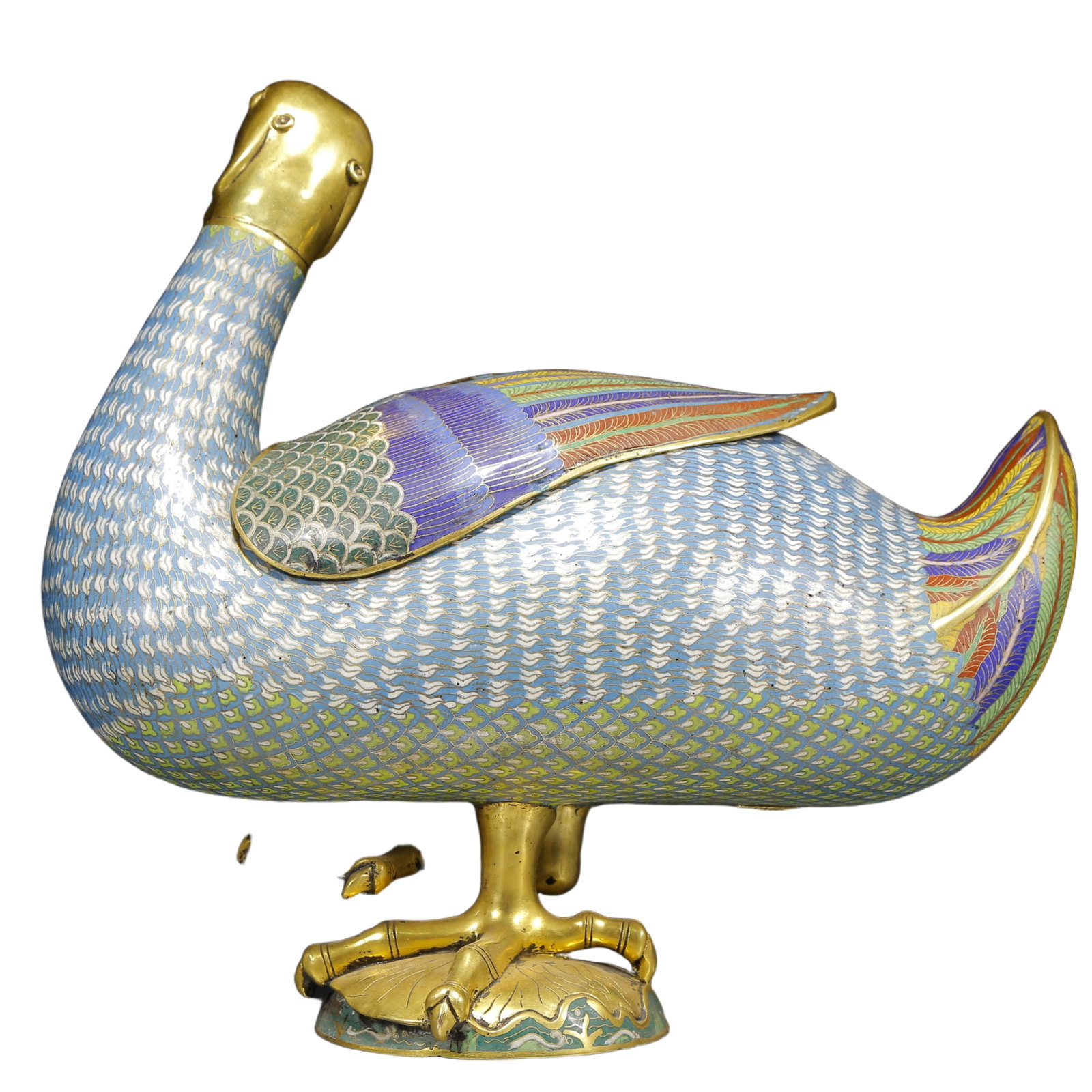 A Rare Cloisonne Duck-Shaped Censer - 8