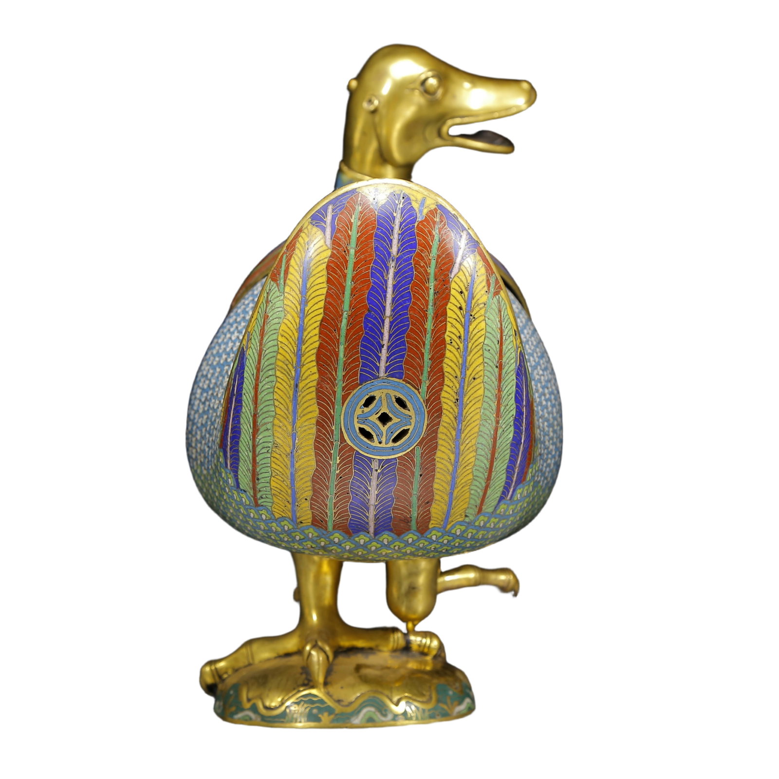 A Rare Cloisonne Duck-Shaped Censer - 9