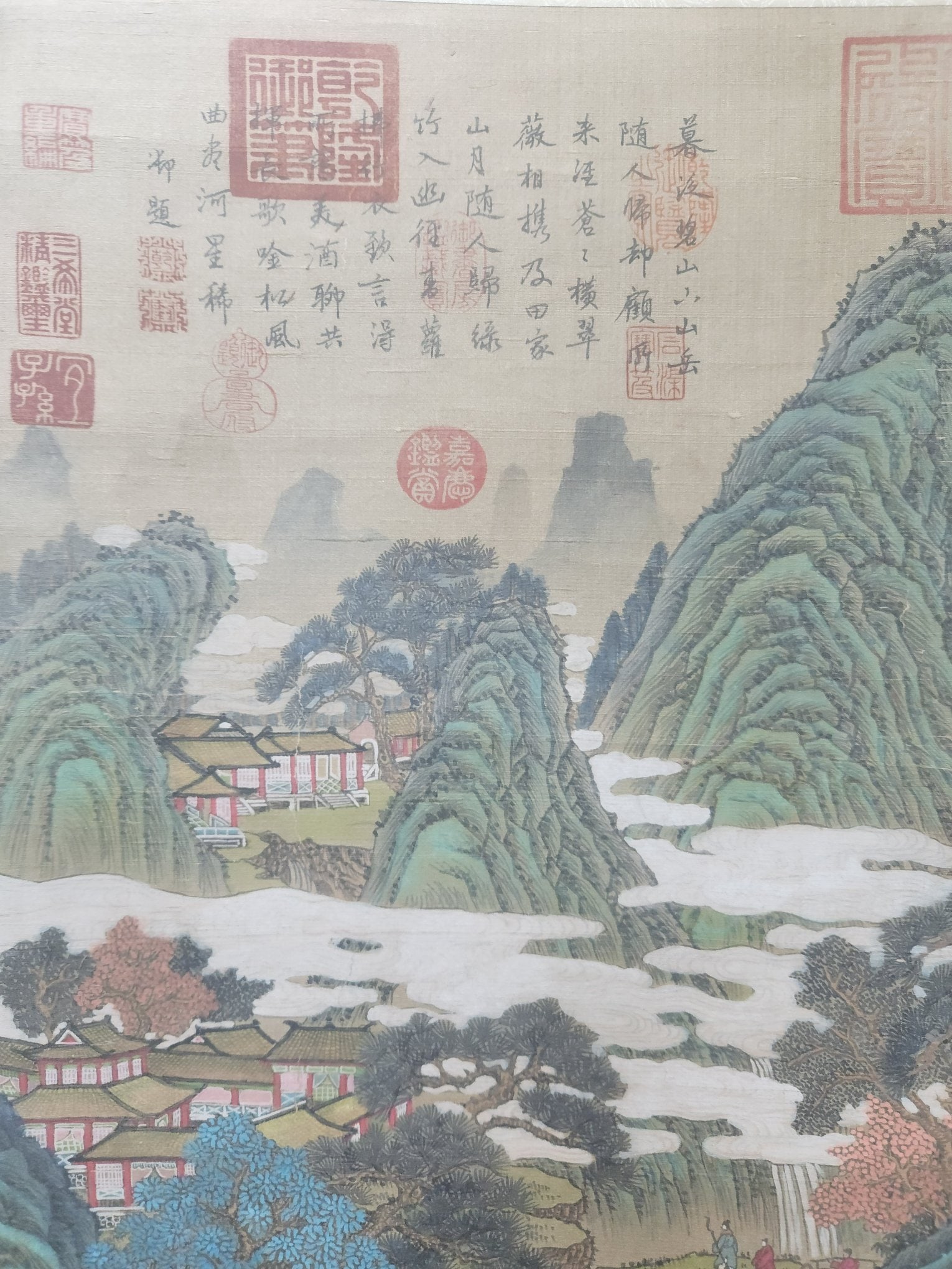 A Chinese Vertical Scroll Ink Painting of Landscape and Figure on Silk,Su Shi - 3