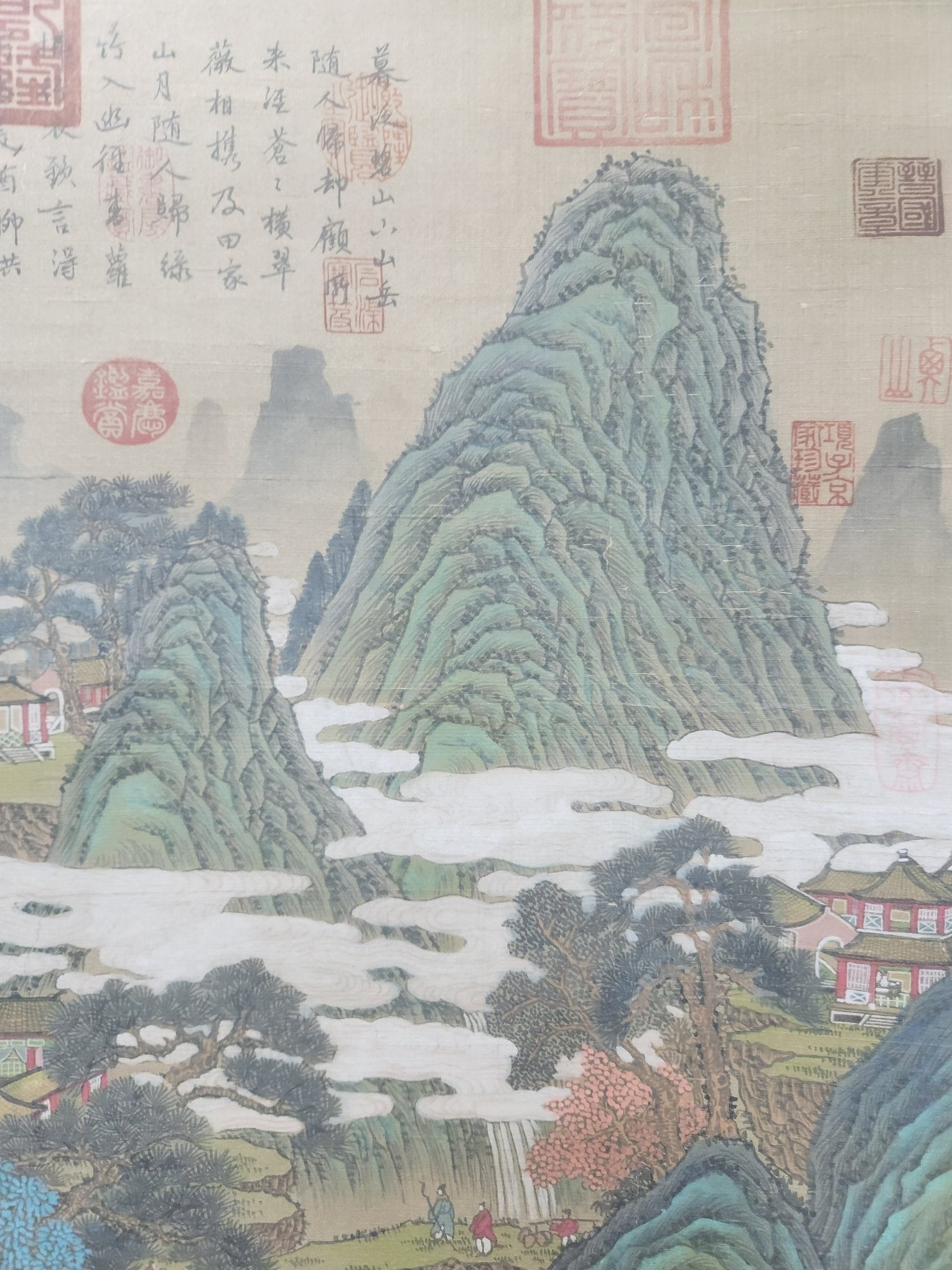 A Chinese Vertical Scroll Ink Painting of Landscape and Figure on Silk,Su Shi - 4