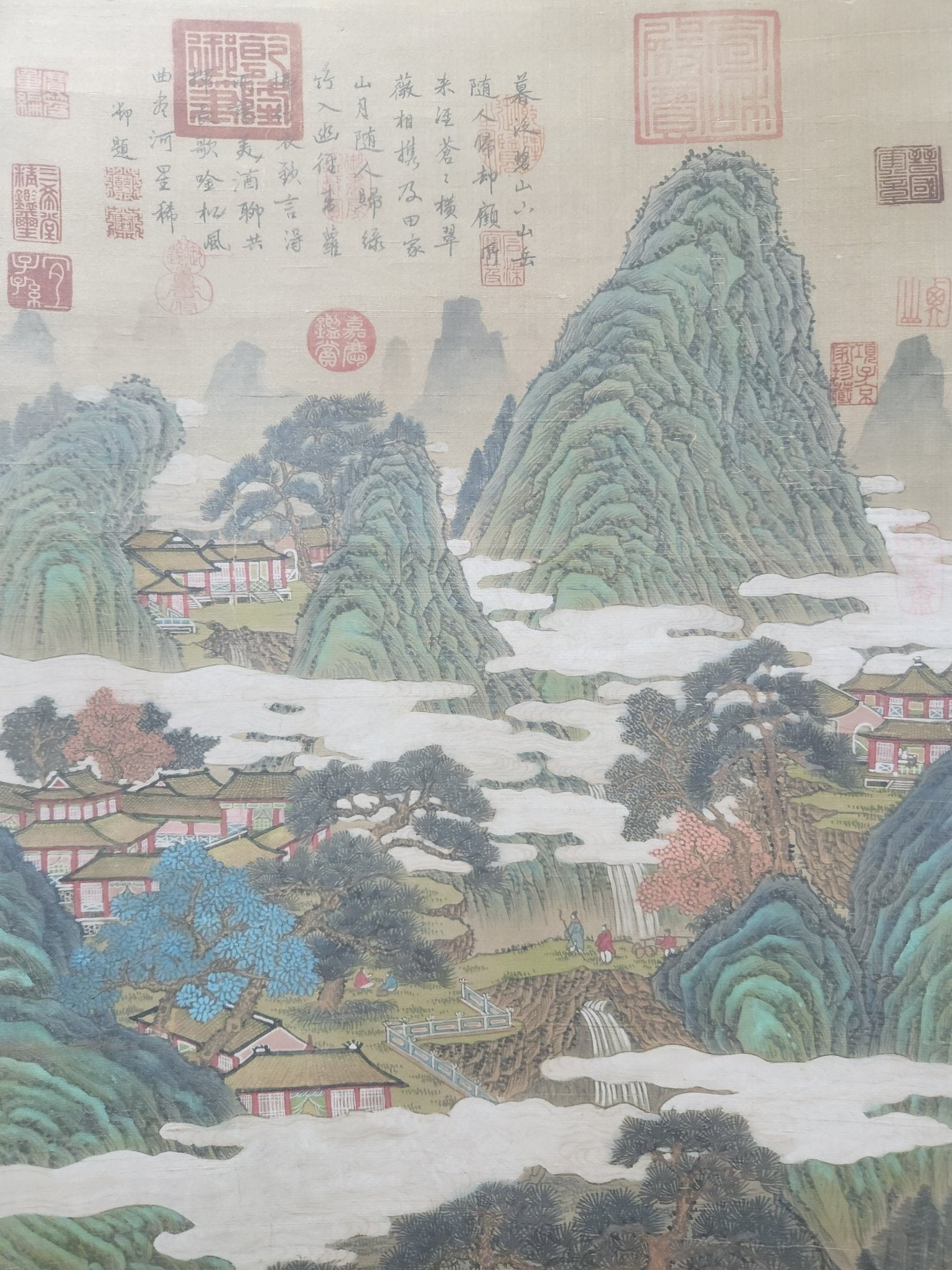 A Chinese Vertical Scroll Ink Painting of Landscape and Figure on Silk,Su Shi - 8