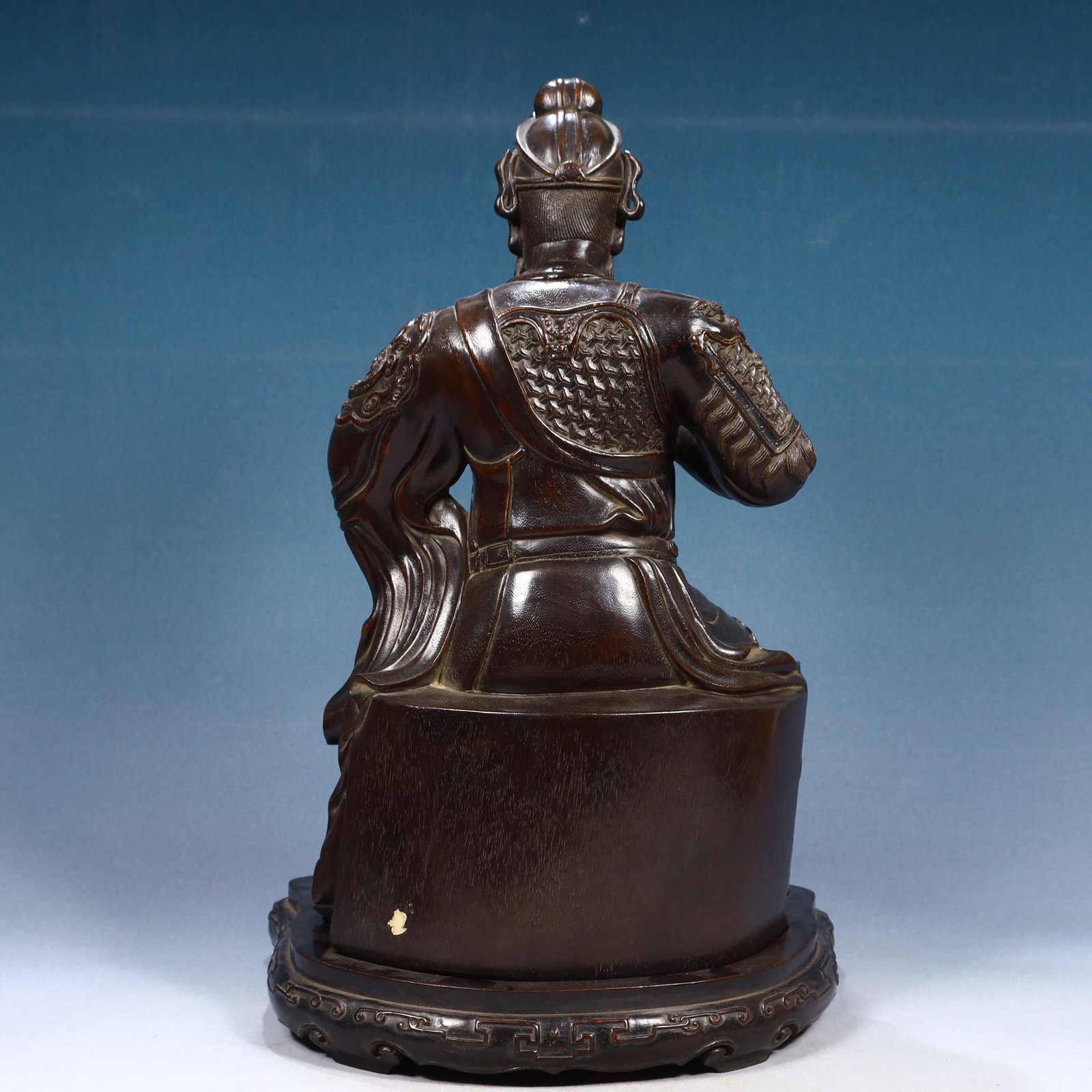 A Huge Eaglewood Auspicious Cloud and Dragon Pattern Statue of Seto Guangong - 11