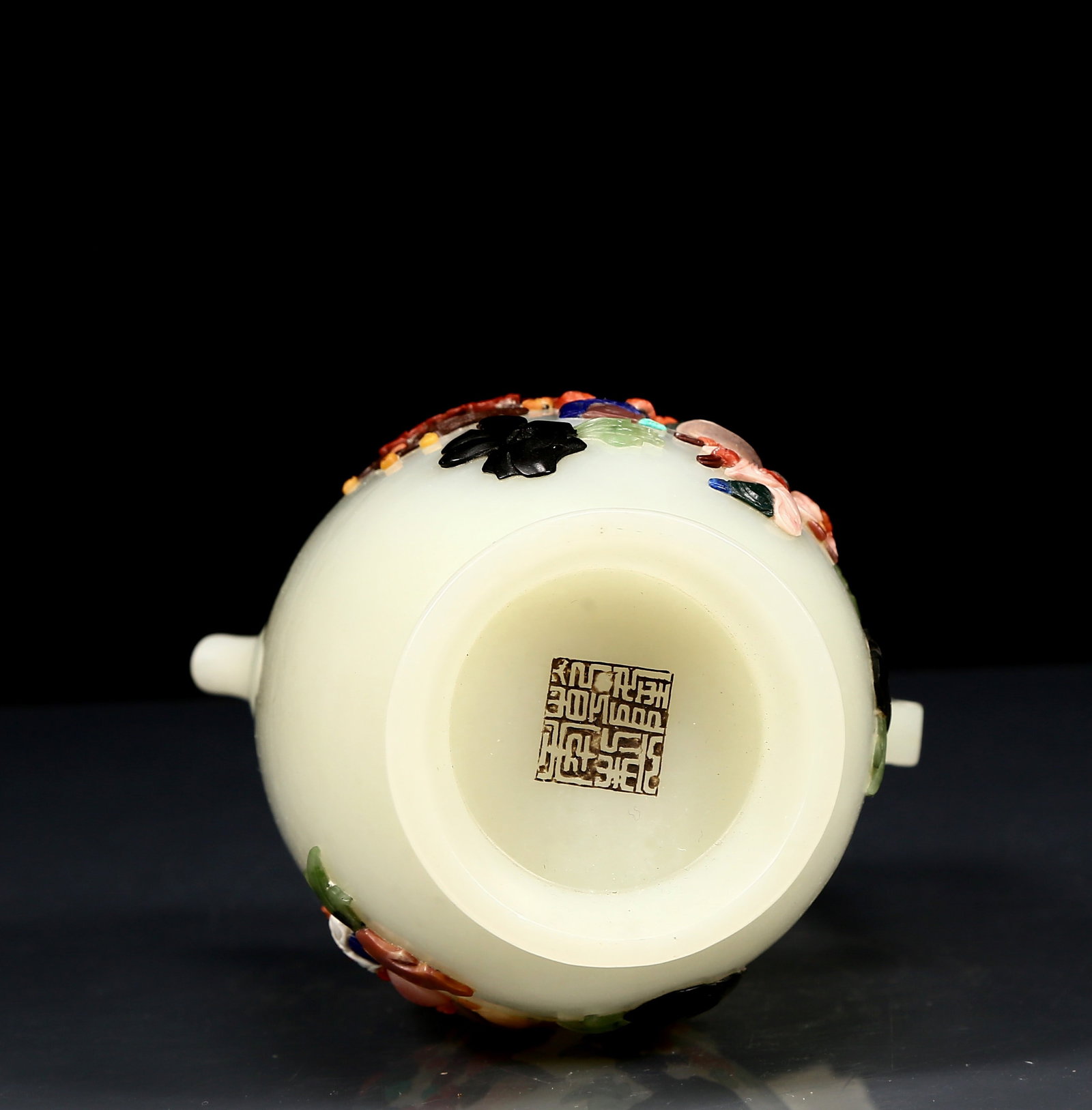 An Exquisite White Jade Inlaid Gems Character and Story Pattern Phoenix Handle Ewer - 12