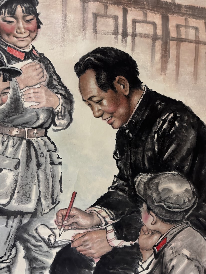A Chinese Ink Painting of Figure on Paper,Liu Wenxi - 3