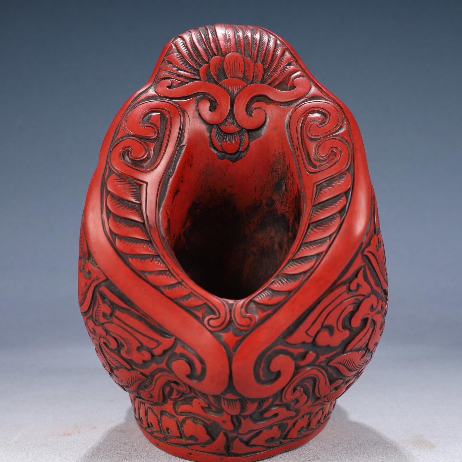 An Exquisite Carved Red Lacquer Goose Ornament - 9