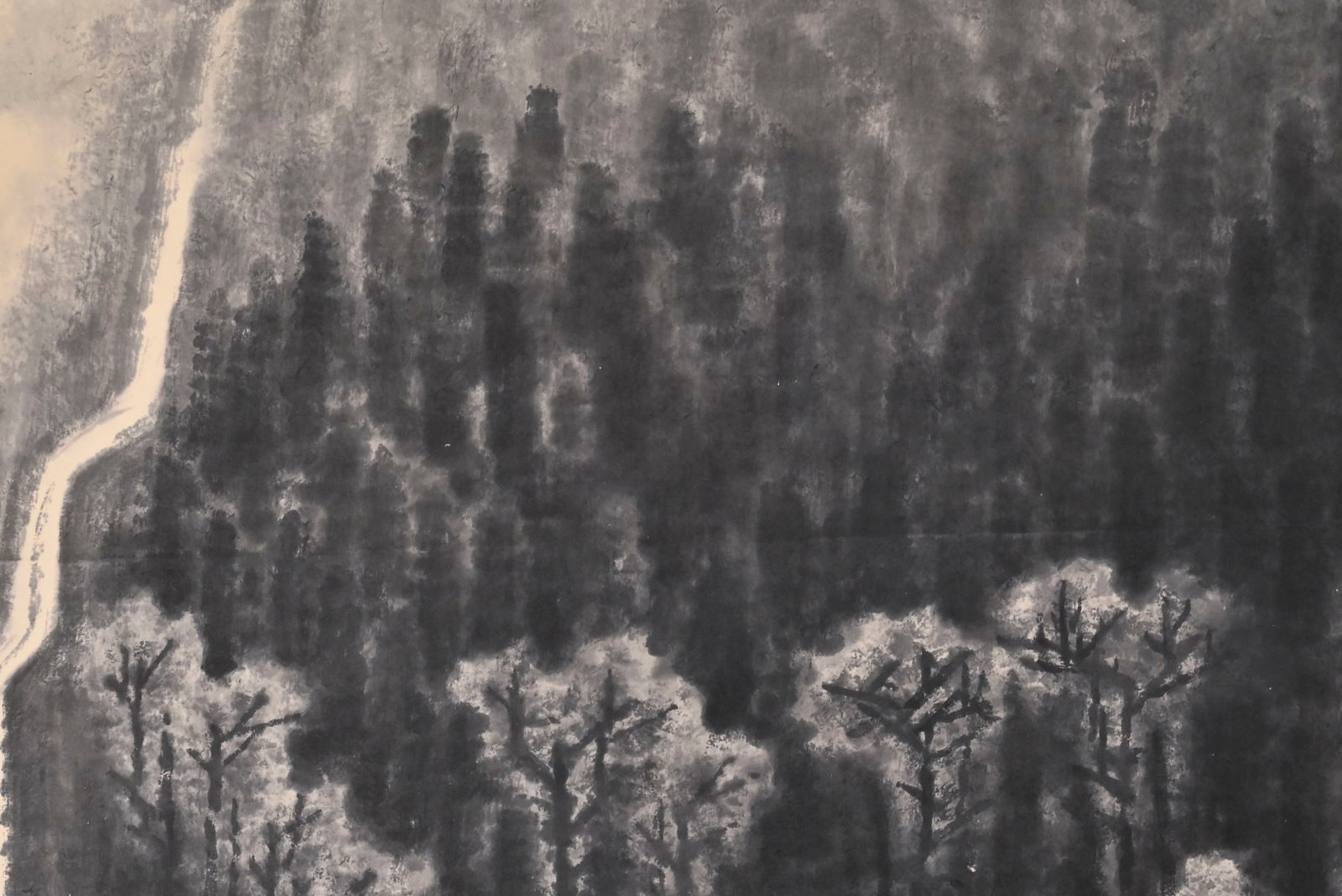 A Chinese Vertical Scroll Ink Painting of Landscape and Figure on Paper,Li Keran - 5