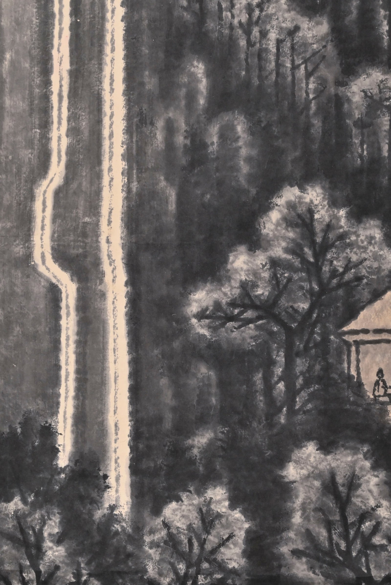 A Chinese Vertical Scroll Ink Painting of Landscape and Figure on Paper,Li Keran - 9