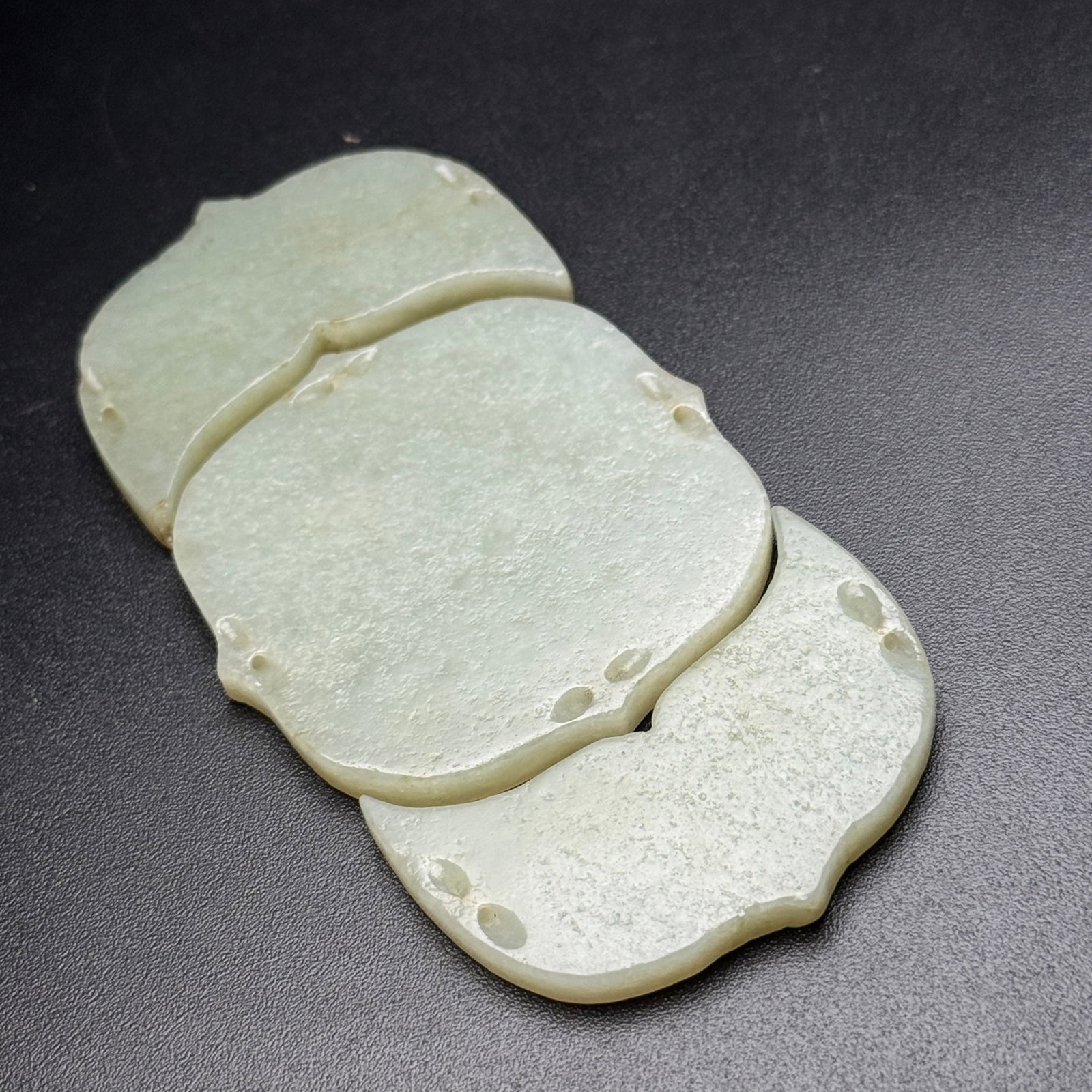 A Set of Fine White Jade Auspicious Cloud and Kylin Pattern Pendants - 8