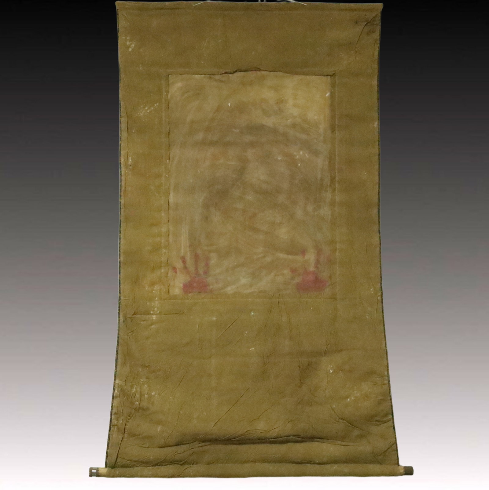 A Rare Brocade Painted Color Statue of Manjusri Tangka - 9