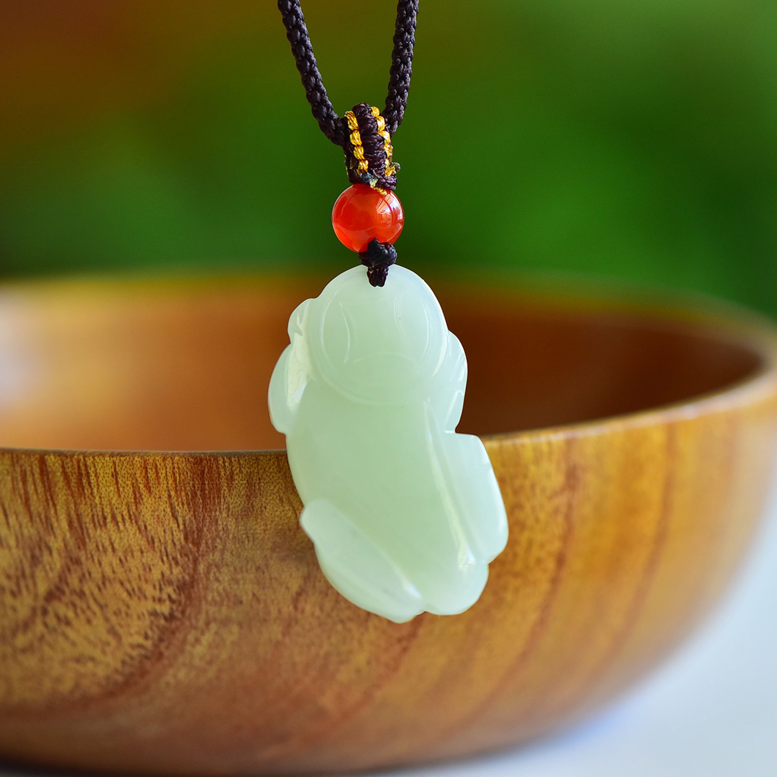 An Exquisite Greenish Jade Auspicious Beast Pendant - 4