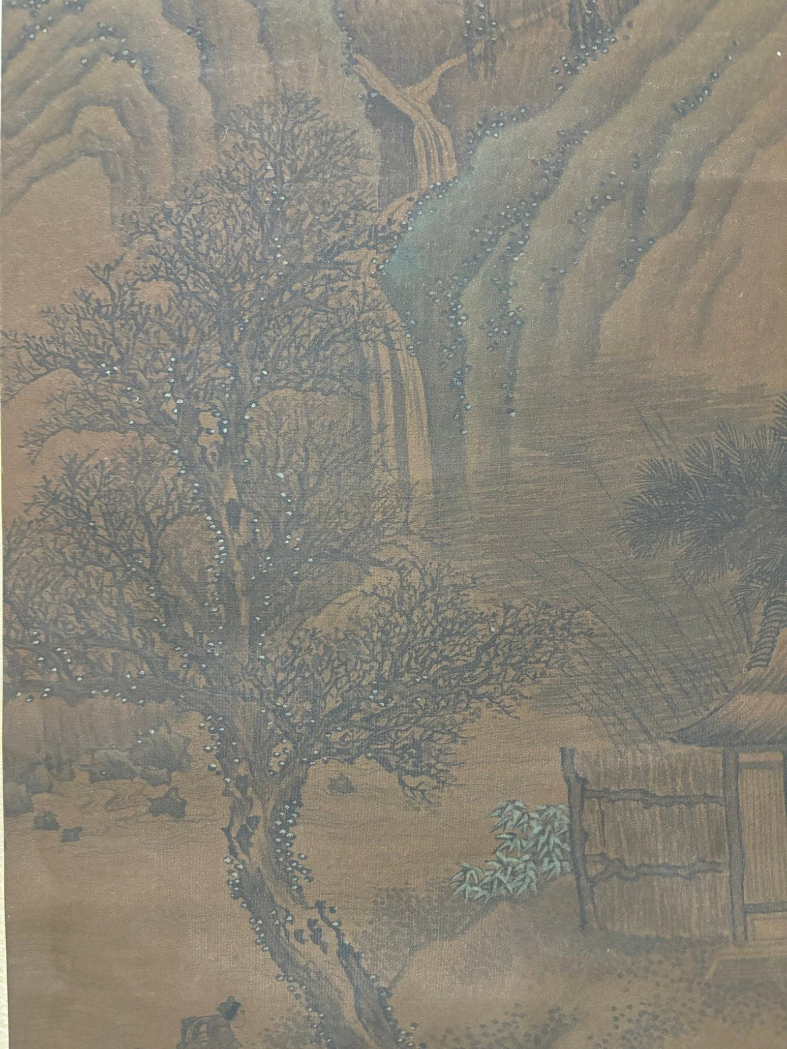 A Chinese Vertical Scroll Ink Painting of Landscape and Figure on Silk,Wang Meng - 5