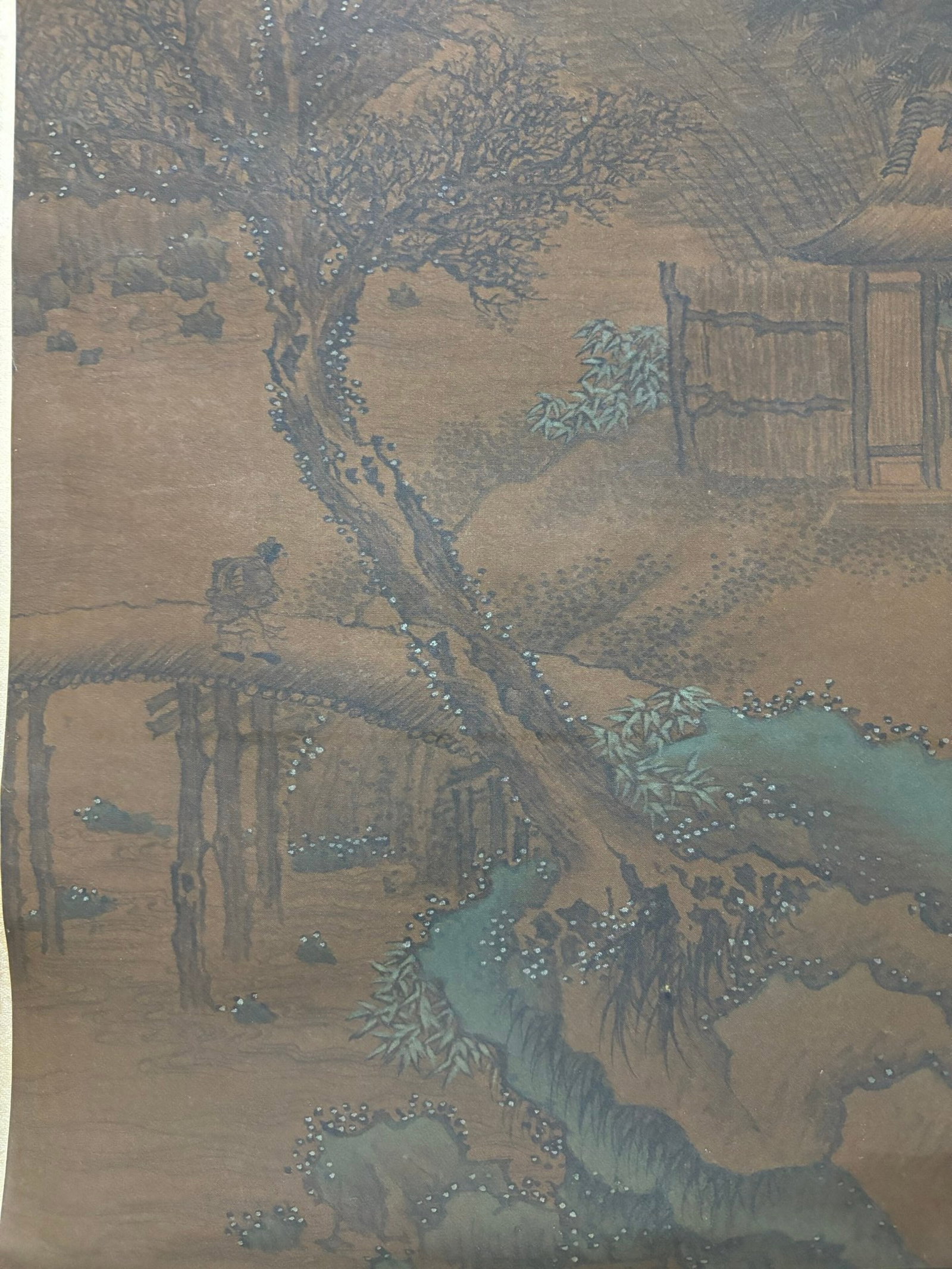 A Chinese Vertical Scroll Ink Painting of Landscape and Figure on Silk,Wang Meng - 7