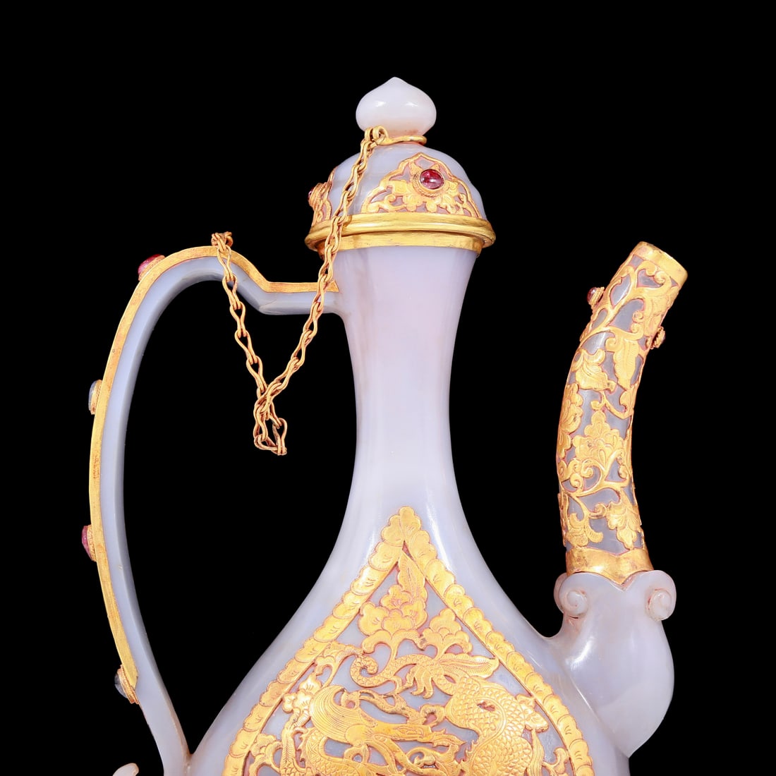 A set of exquisite agate gold-covered tea sets - 2