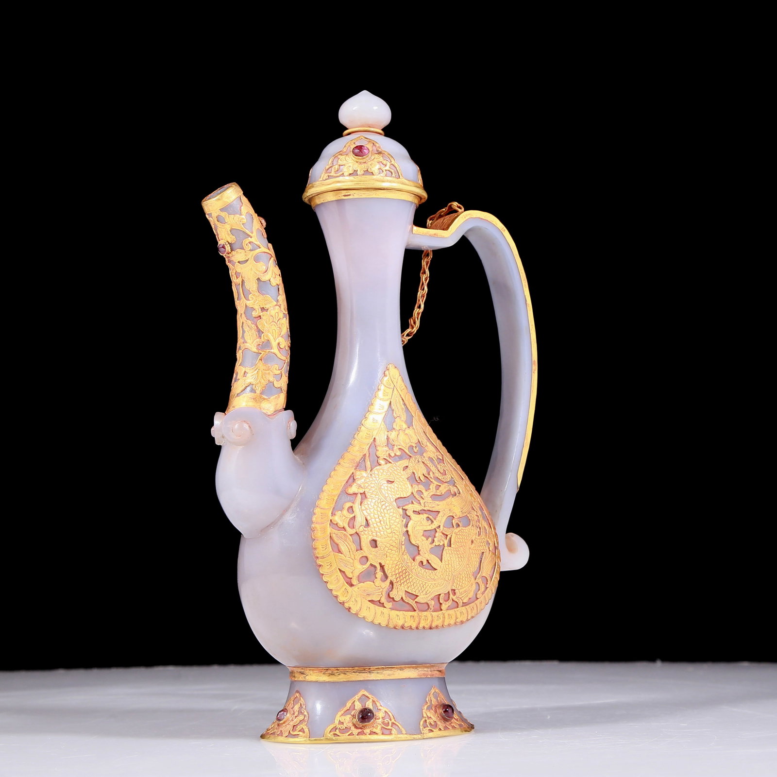 A set of exquisite agate gold-covered tea sets - 6
