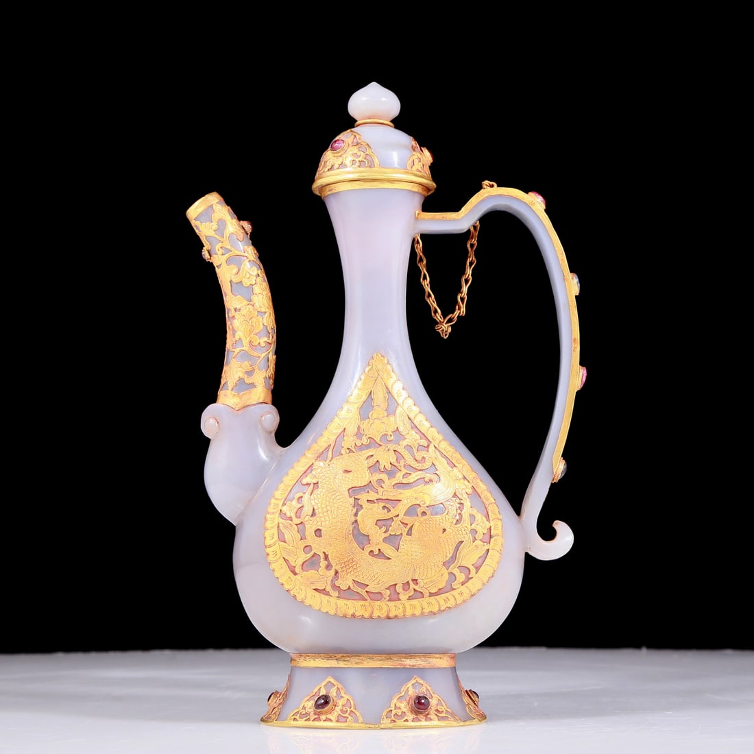 A set of exquisite agate gold-covered tea sets - 7