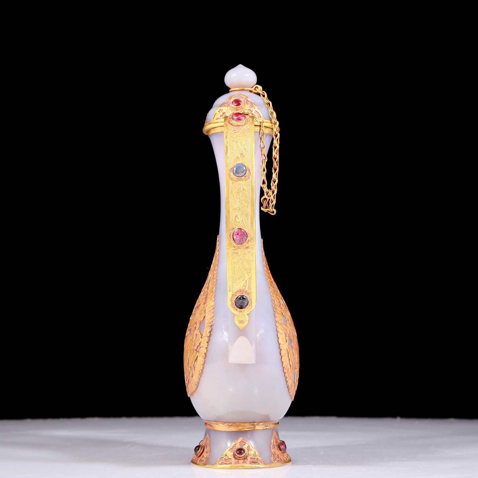 A set of exquisite agate gold-covered tea sets - 8