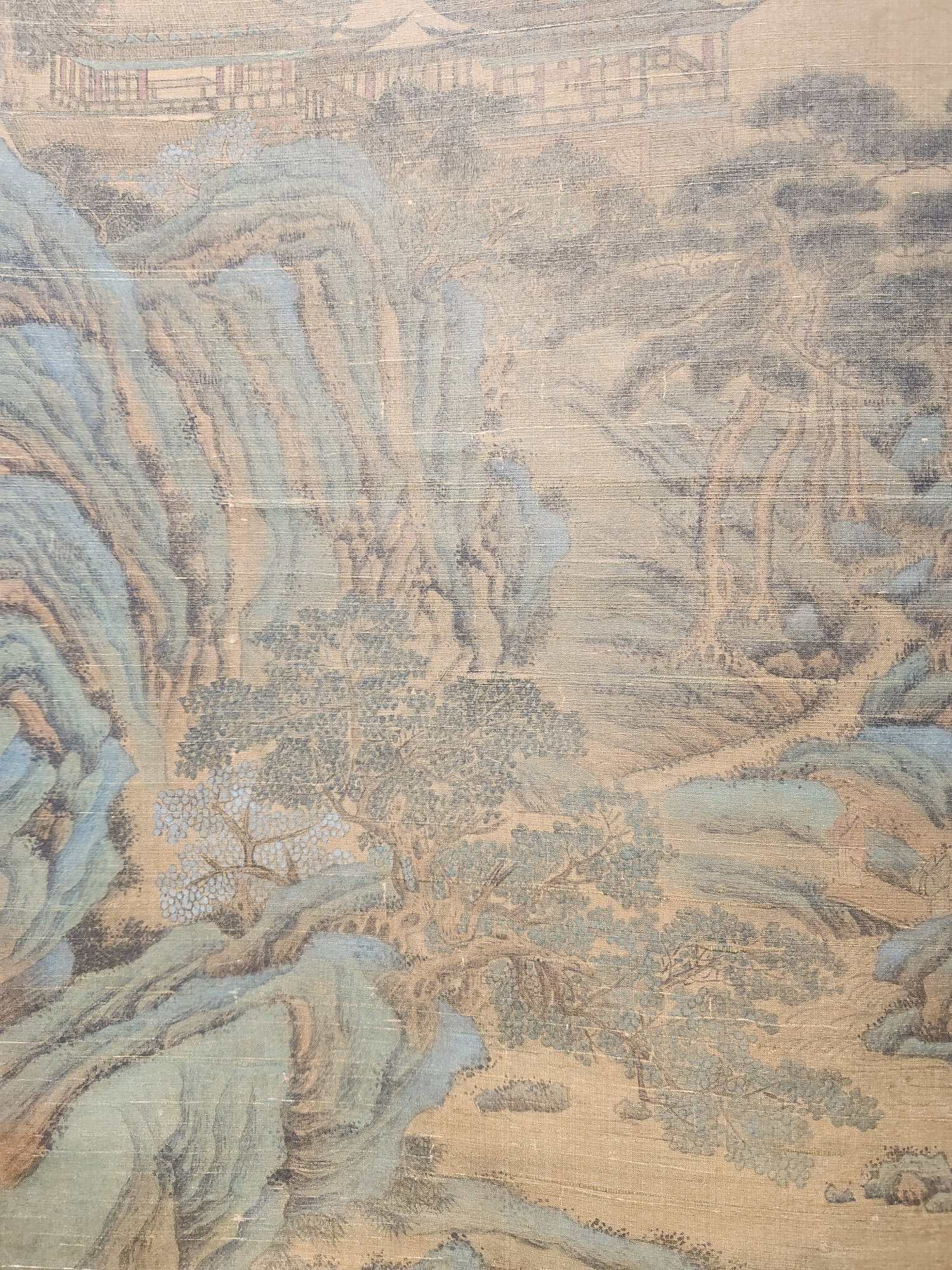A Chinese Vertical Scroll Ink Painting of Landscape on Silk,Wang Meng - 7