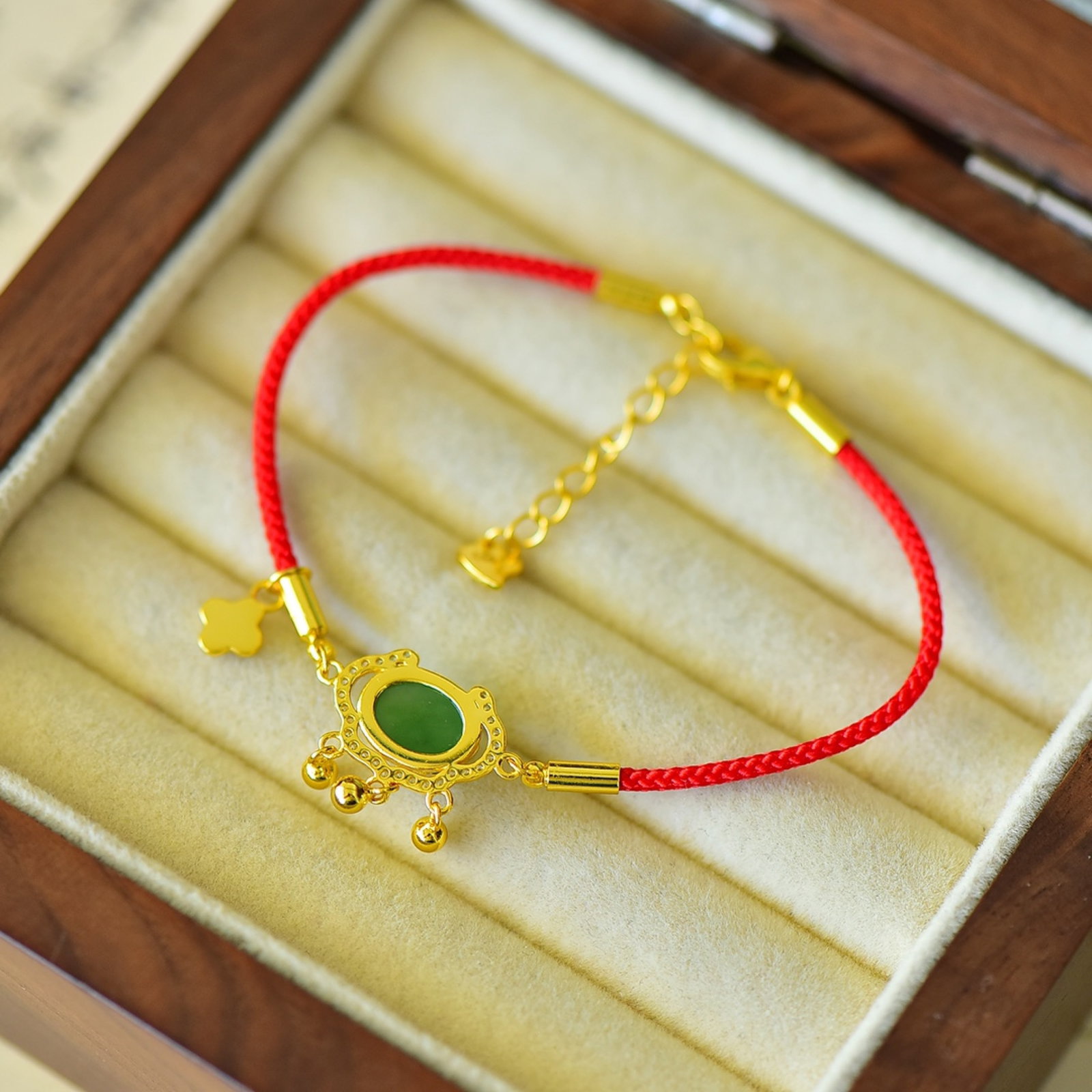 An Exquisite Sterling Silver-Gold Plated Inlaid Jasper Bracelets,Inlaid Diamond - 5