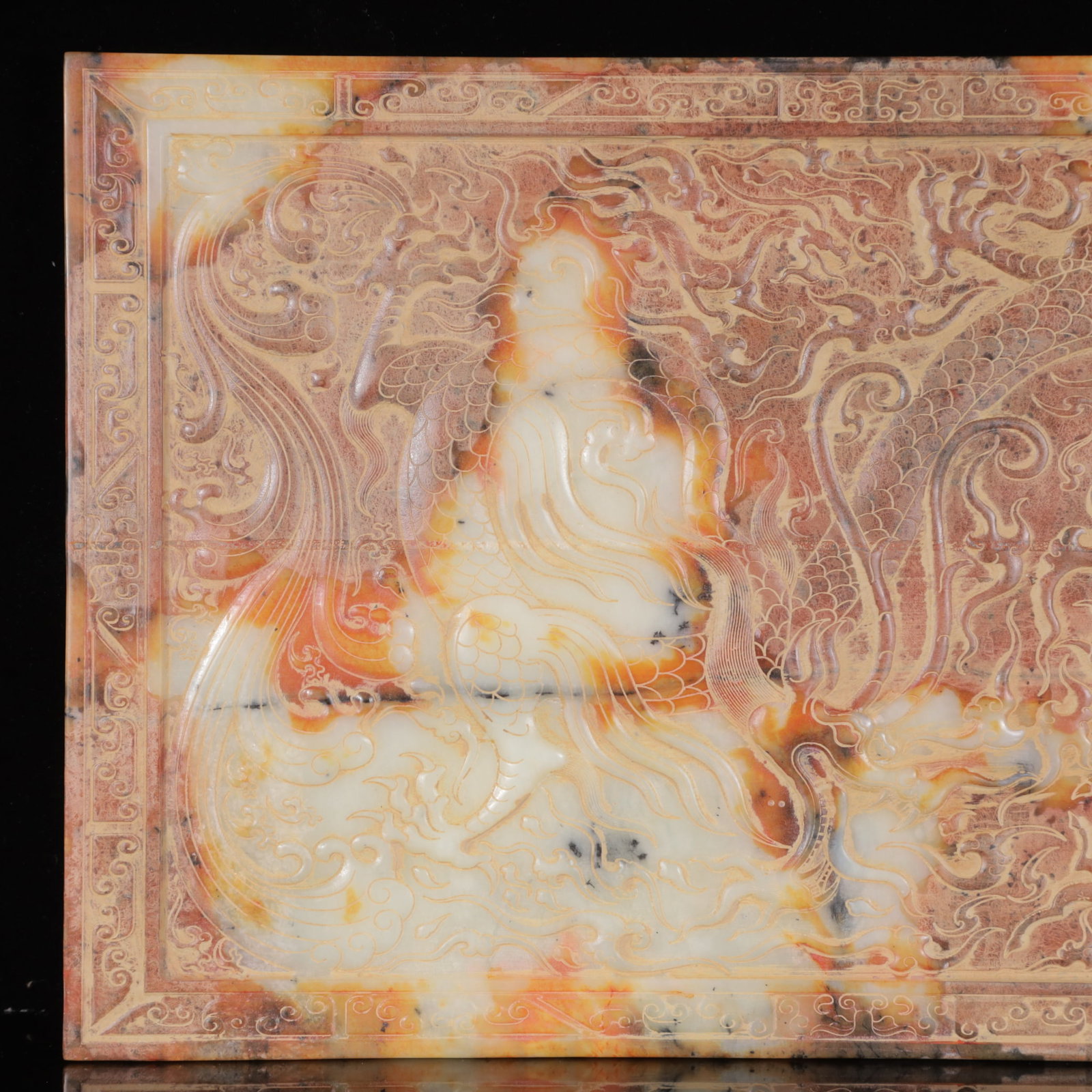 An Exquisite White Jade Dragon Pattern Ornament,with Poem - 2