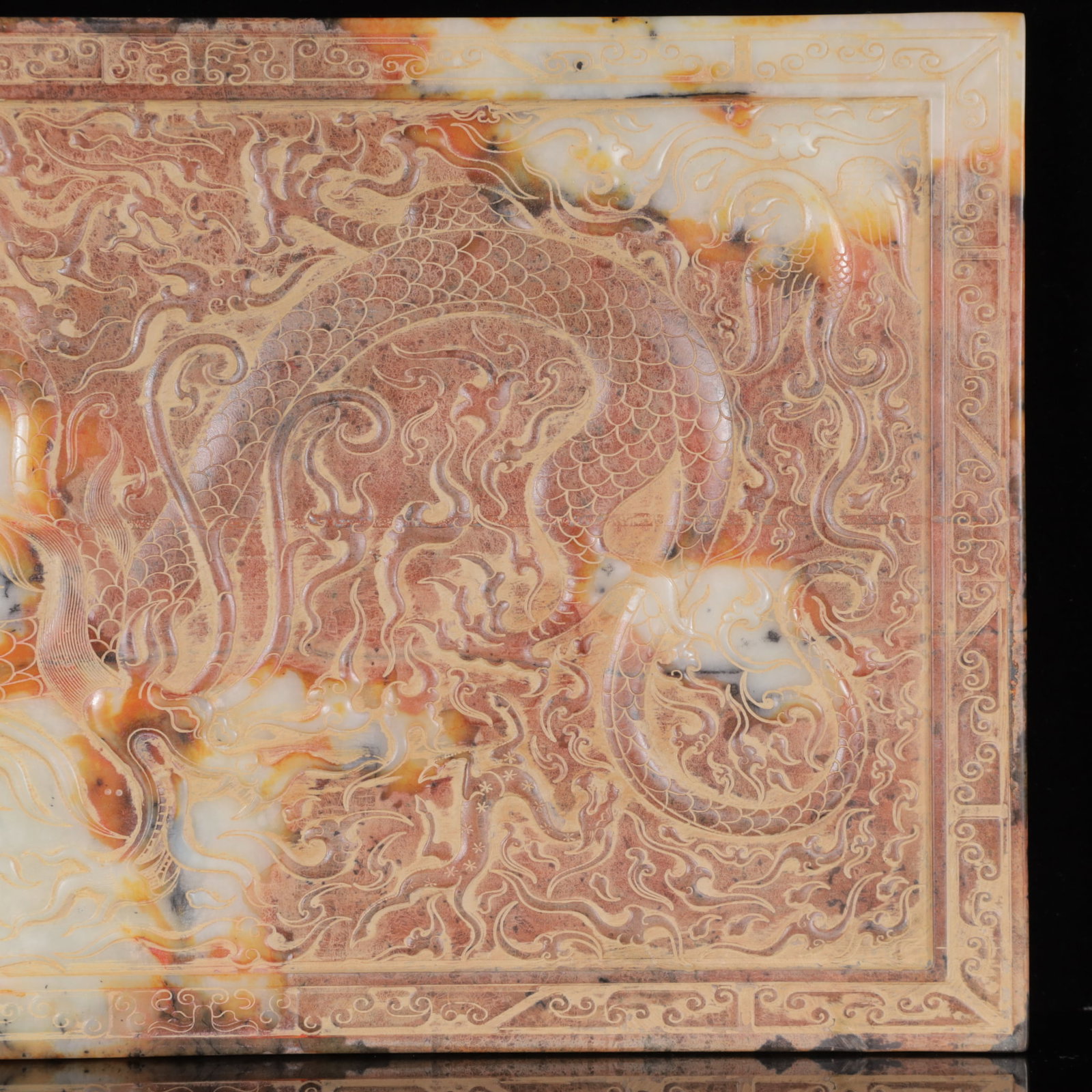 An Exquisite White Jade Dragon Pattern Ornament,with Poem - 4