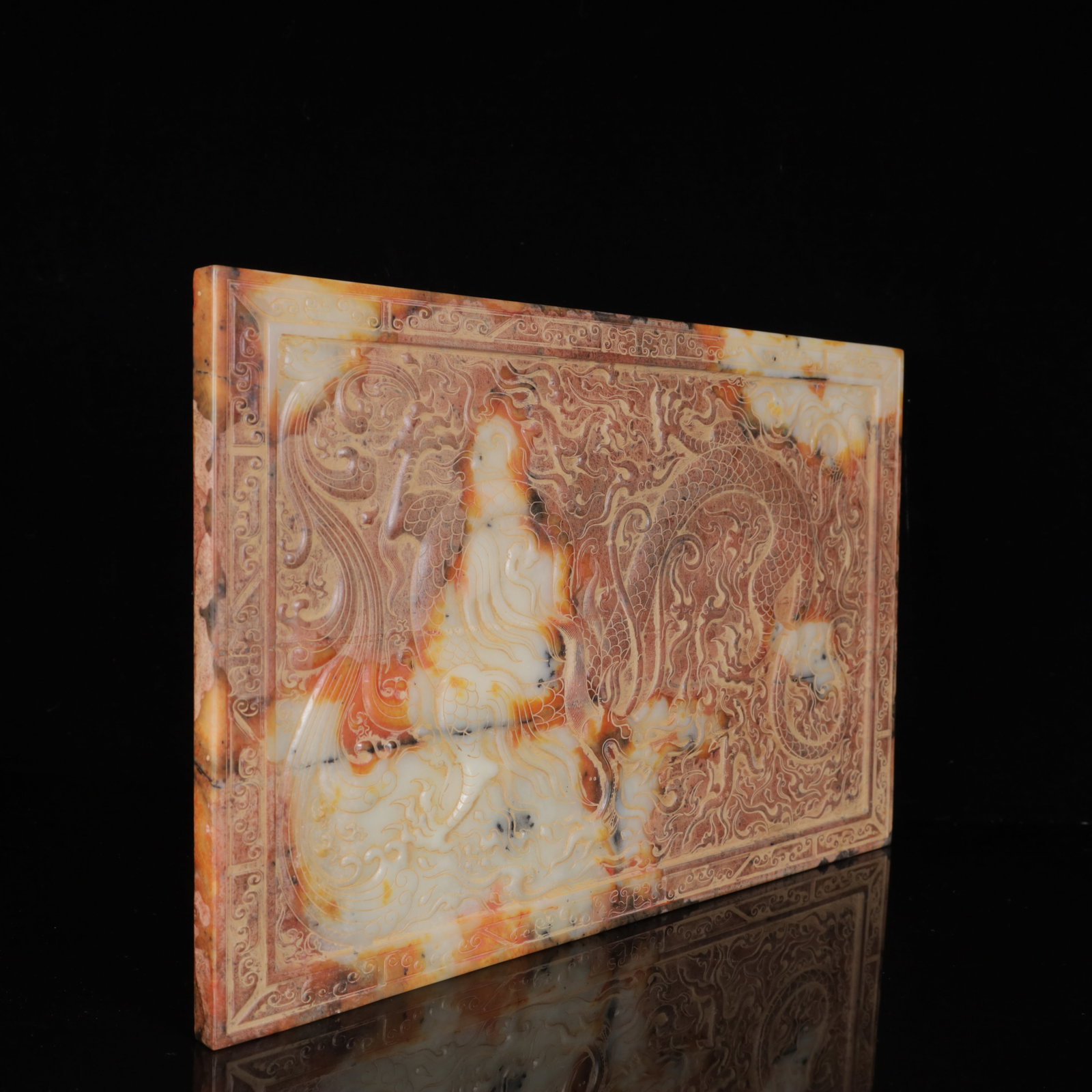 An Exquisite White Jade Dragon Pattern Ornament,with Poem - 6