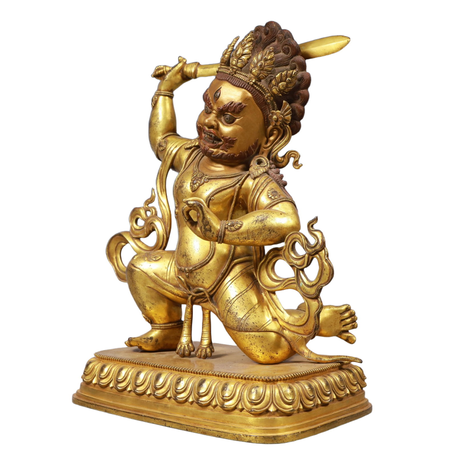A Solemn Gilt Bronze Statue of Mammon - 4