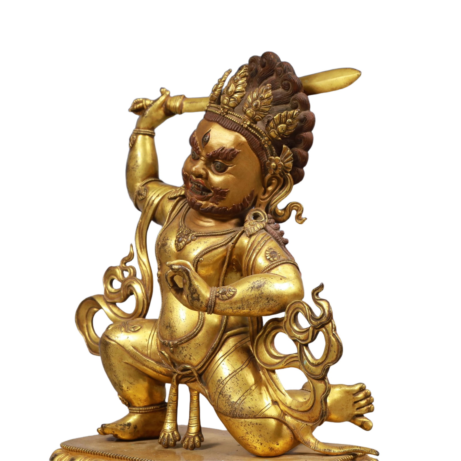 A Solemn Gilt Bronze Statue of Mammon - 5