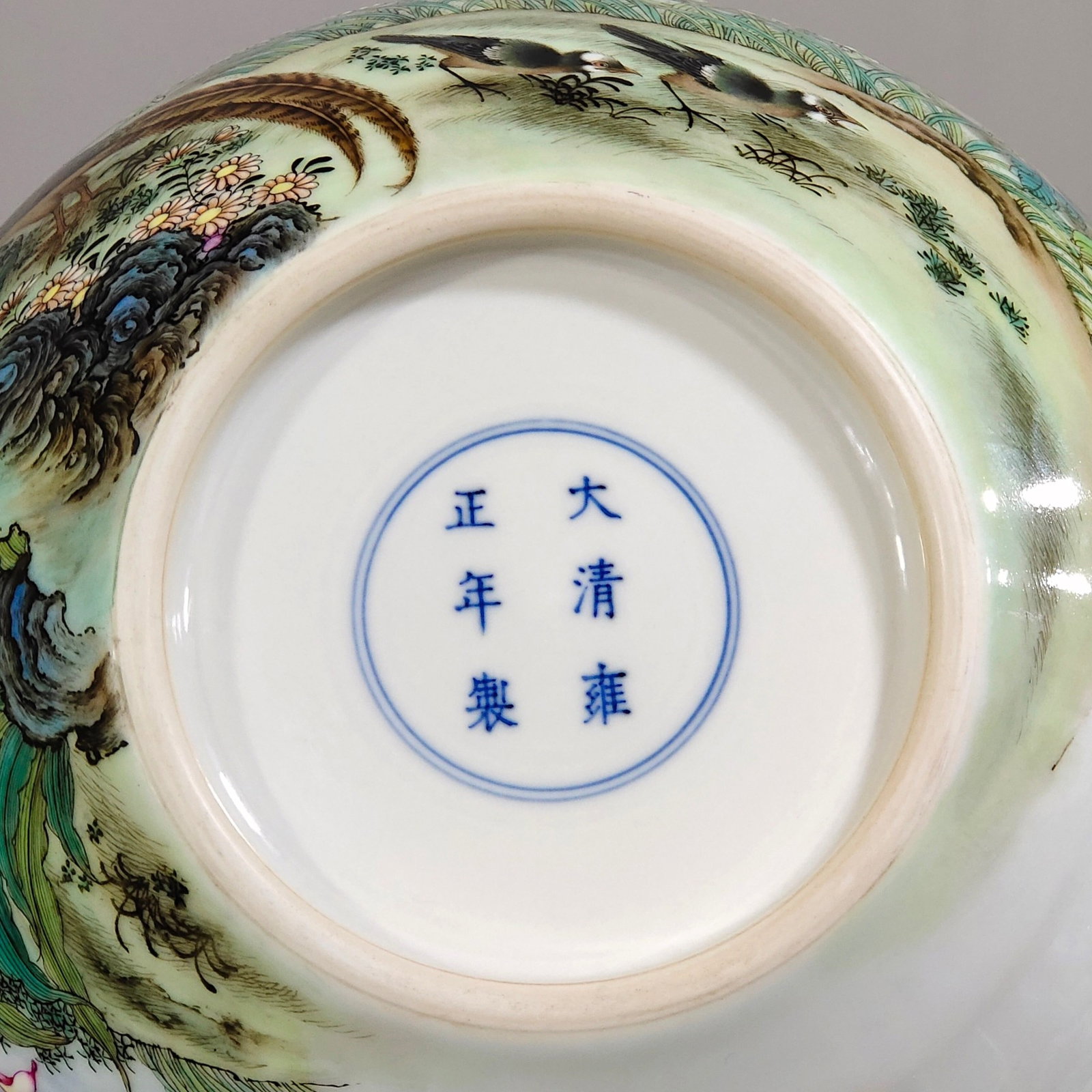 A Pair of Rare Famille-Rose Flower and Bird Pattern Vases,With Poem - 9
