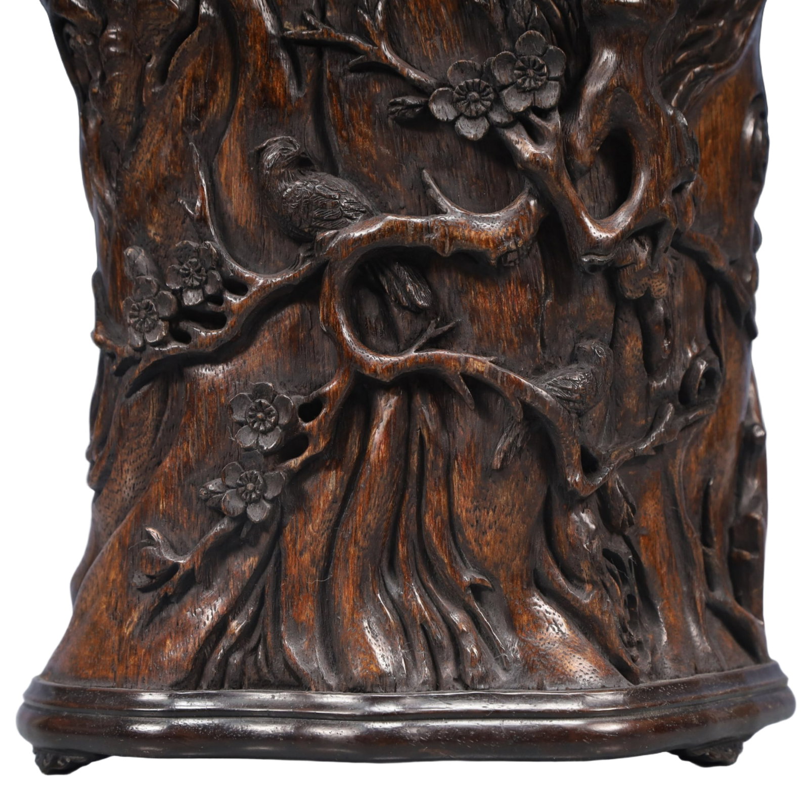 An Exquisite Eaglewood Flower and Bird Pattern Brush Pot - 3