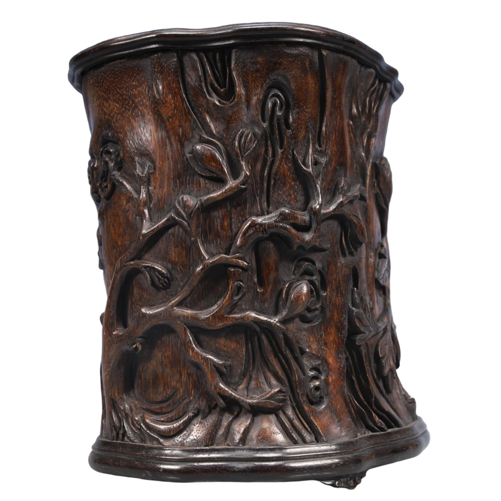An Exquisite Eaglewood Flower and Bird Pattern Brush Pot - 5