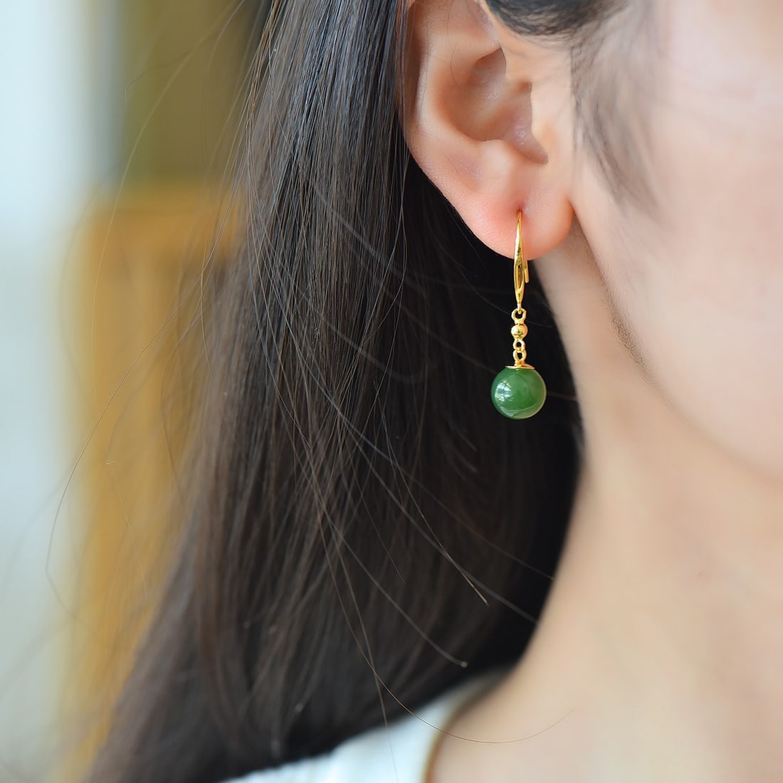 A Pair of Exquisite Sterling Silver-Gold Plated Inlaid Jasper Earrings - 6