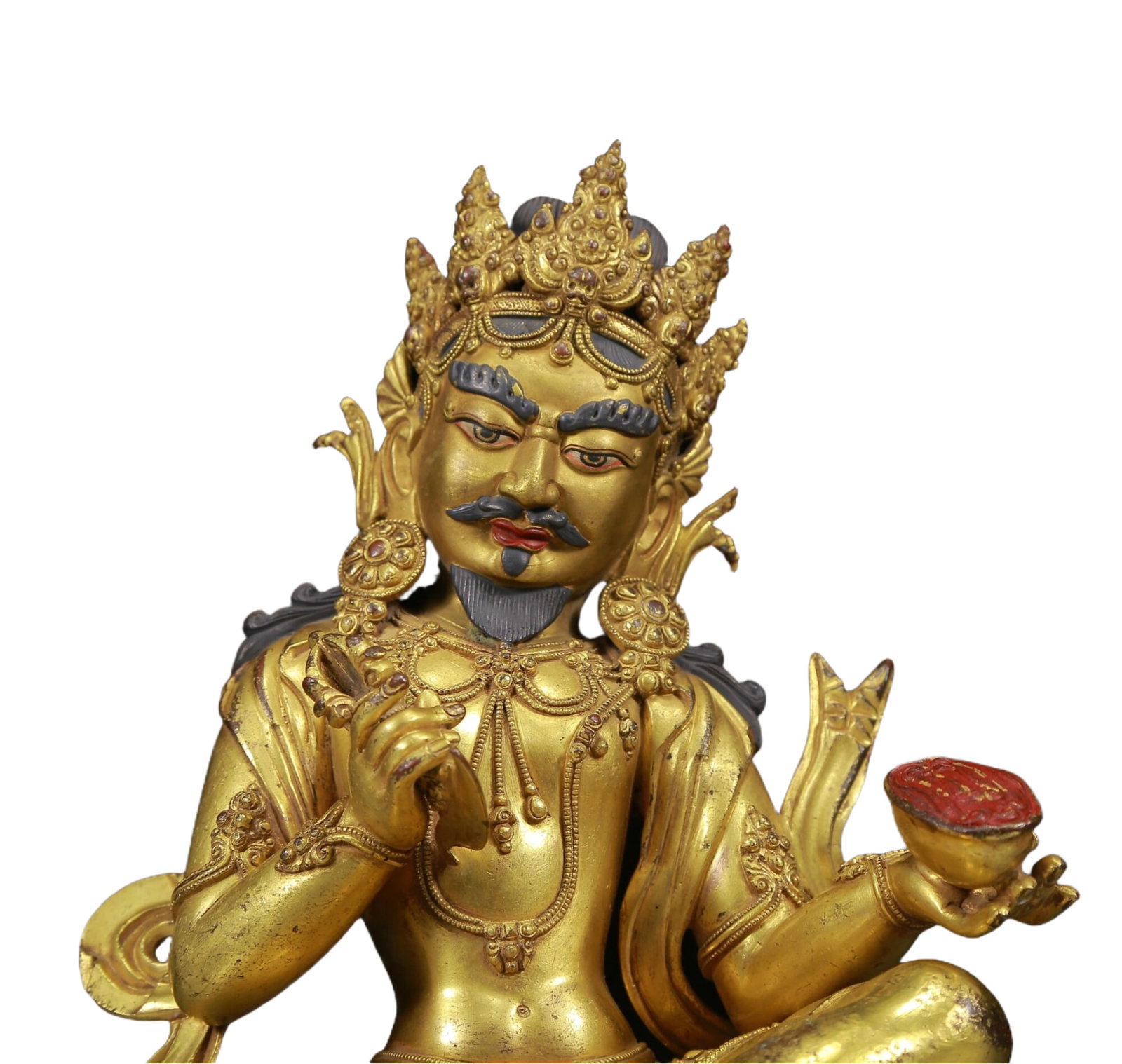 A solemn gilt bronze Vajra statue - 2