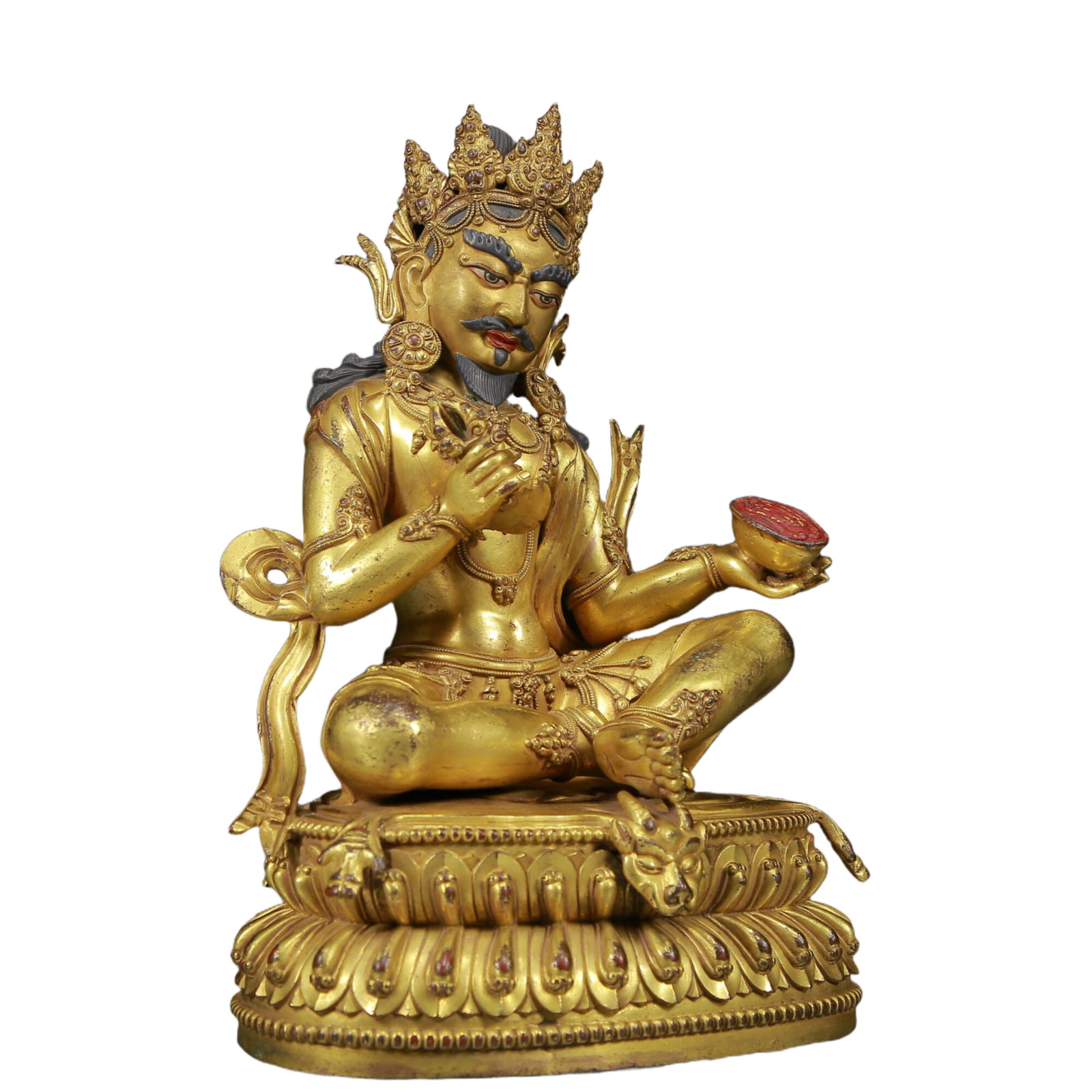 A solemn gilt bronze Vajra statue - 4