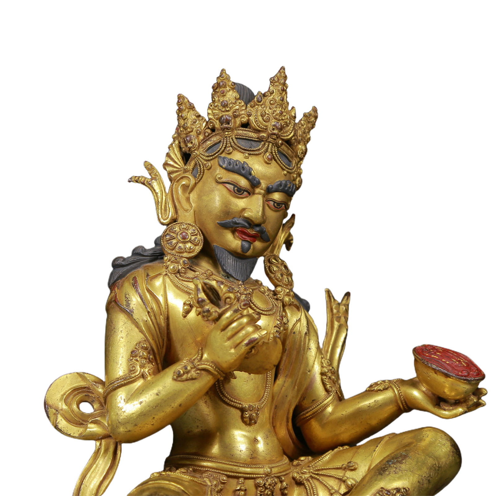 A solemn gilt bronze Vajra statue - 5