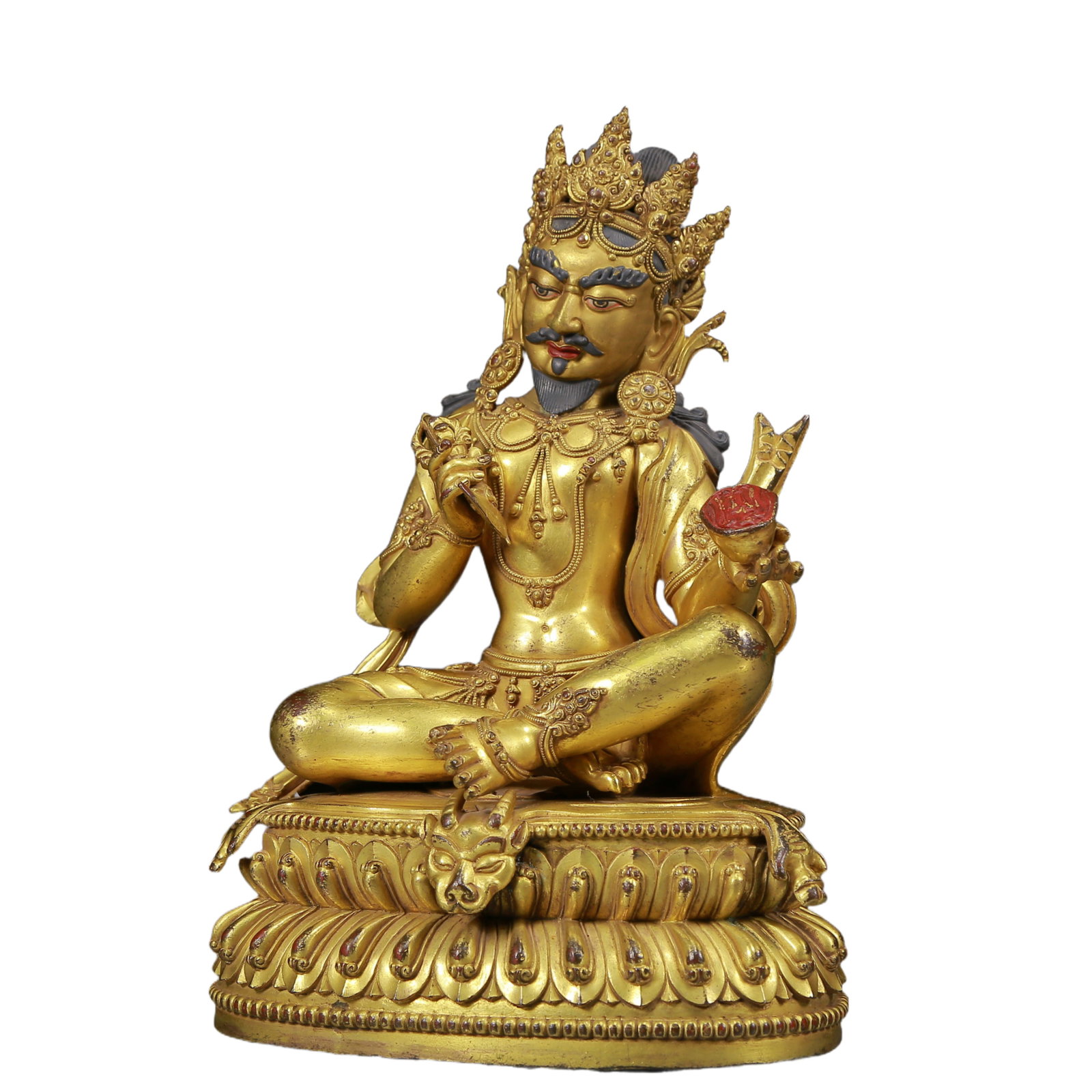 A solemn gilt bronze Vajra statue - 6