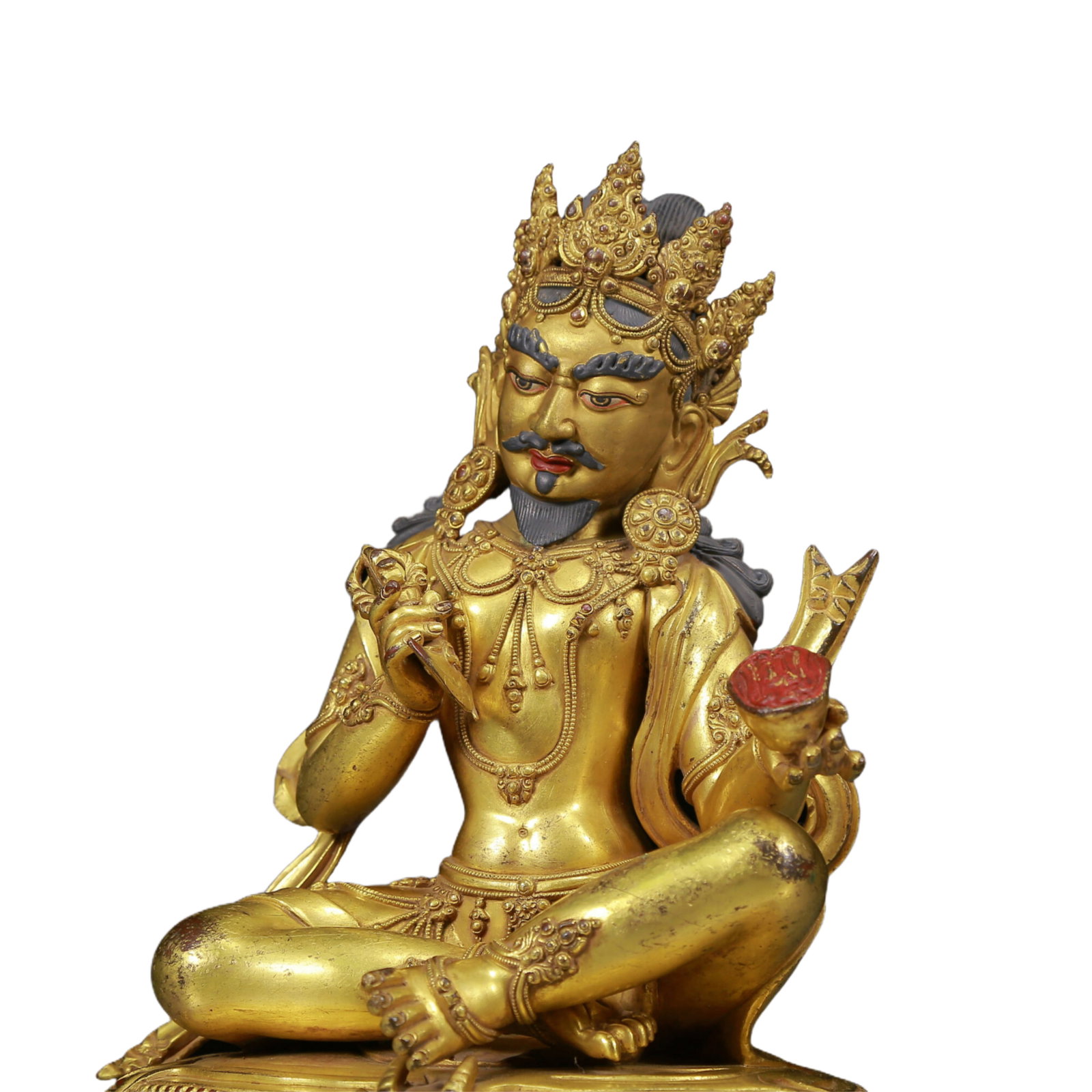 A solemn gilt bronze Vajra statue - 7
