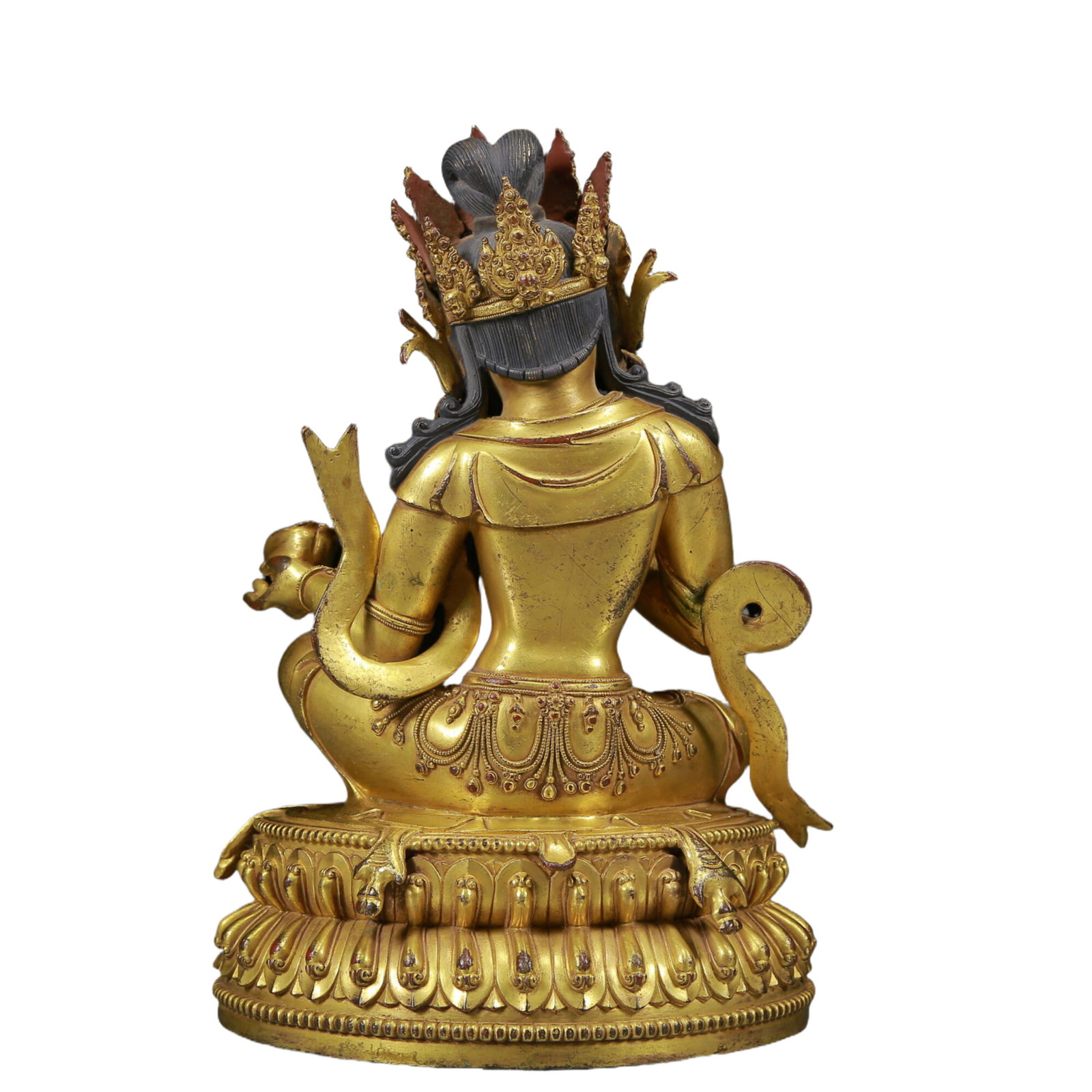 A solemn gilt bronze Vajra statue - 8