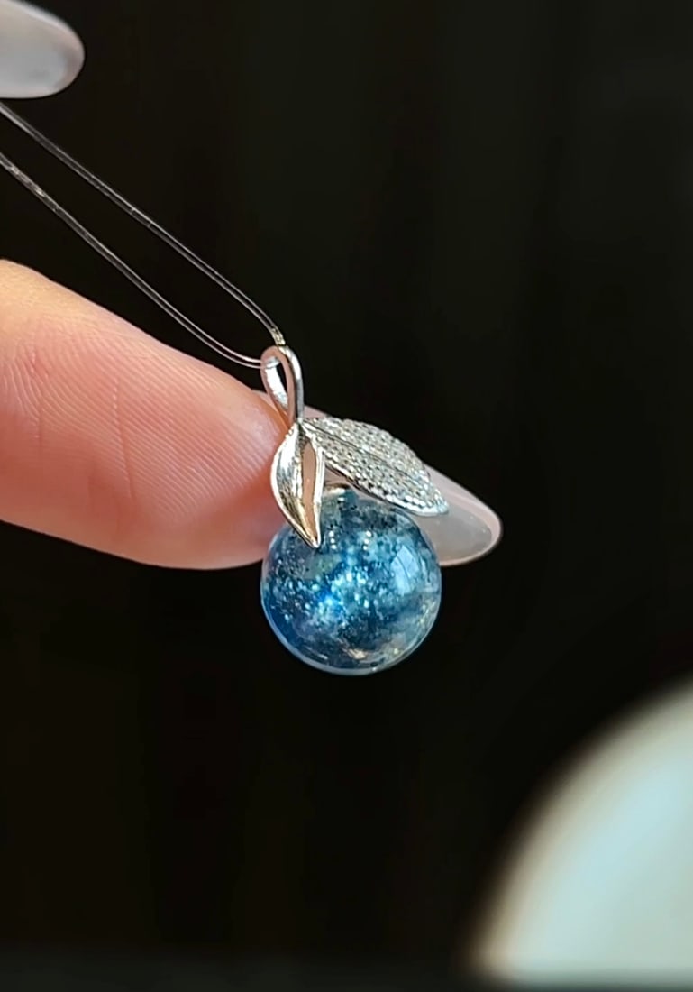 An Exquisite Sterling Silver Inlaid Aquamarine Pendant,Inlaid Gems - 3