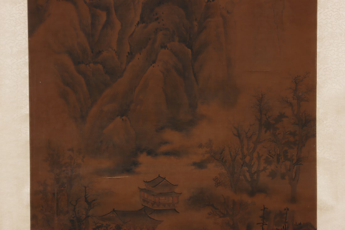 A Chinese Vertical Scroll Ink Painting of Landscape and Figure on Paper,Liu Songnian - 4