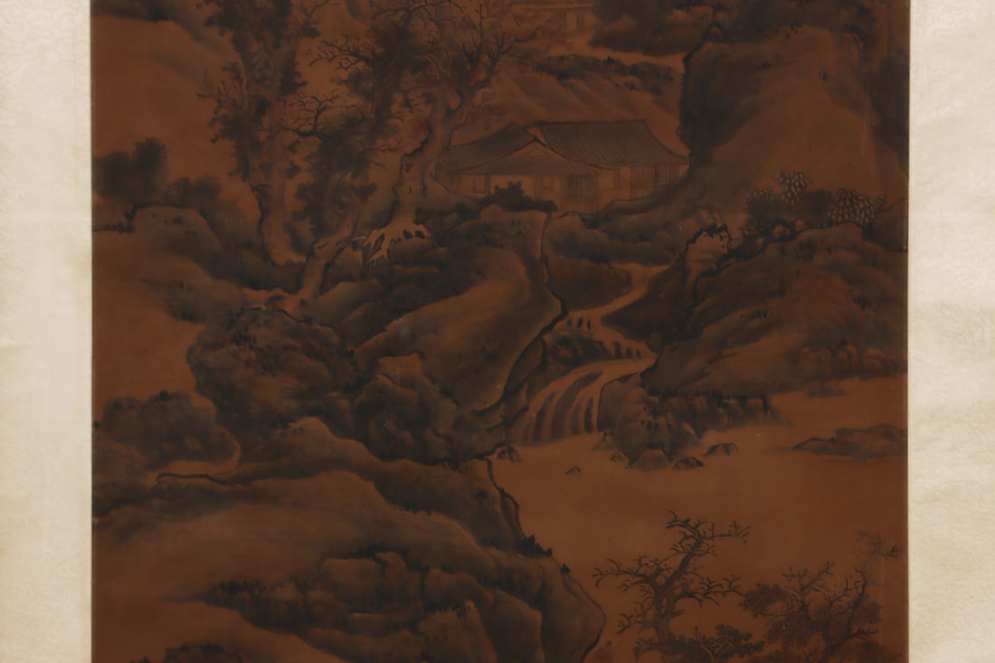 A Chinese Vertical Scroll Ink Painting of Landscape and Figure on Paper,Liu Songnian - 5