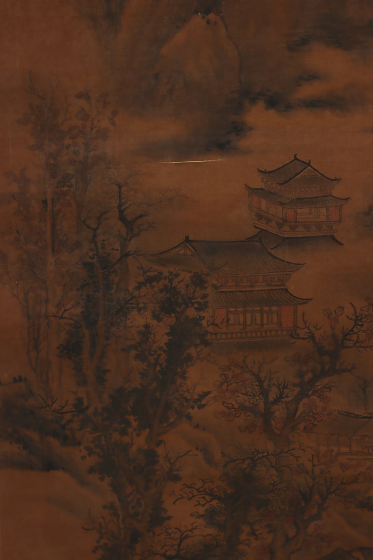 A Chinese Vertical Scroll Ink Painting of Landscape and Figure on Paper,Liu Songnian - 9