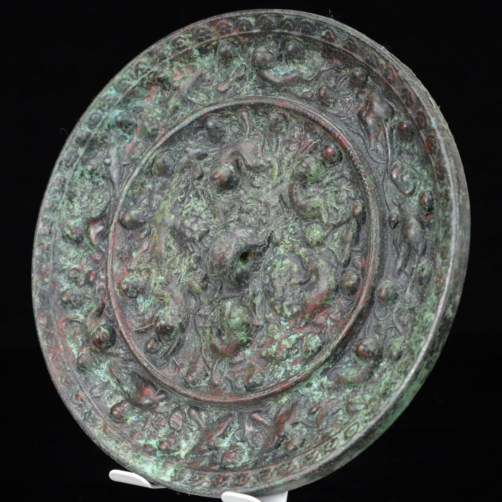 An Archaic Bronze Animal Pattern Round Mirror - 6