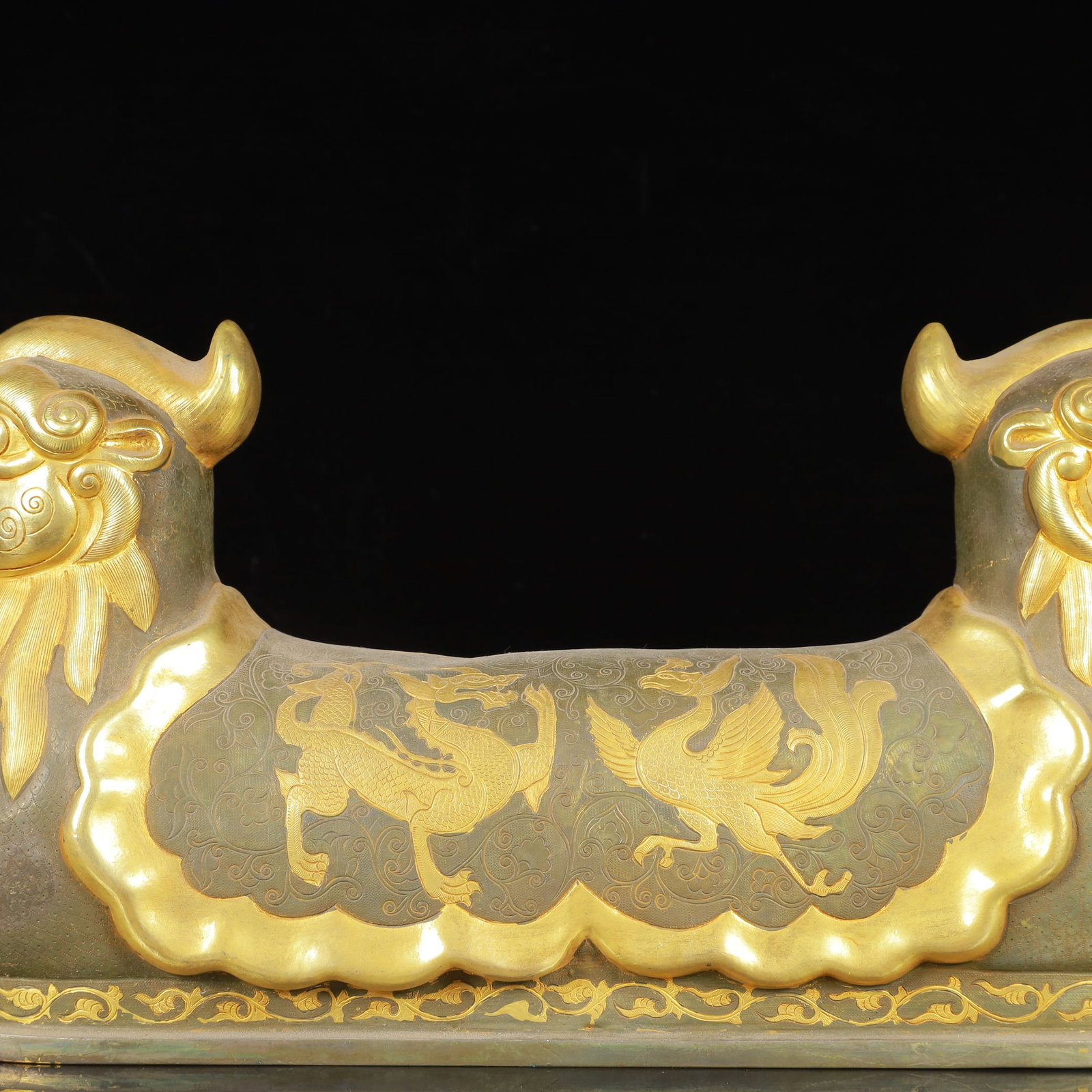An Exquisite Gilt Silver Dragon and Phoenix Pattern Auspicious Beast Ornament - 10