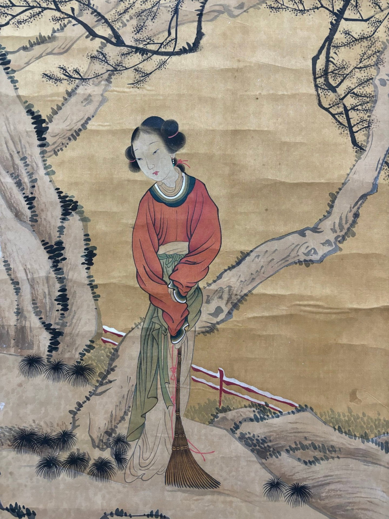 A Chinese Vertical Scroll Ink Painting of Woman on Silk,Yao Yuanzhi - 5