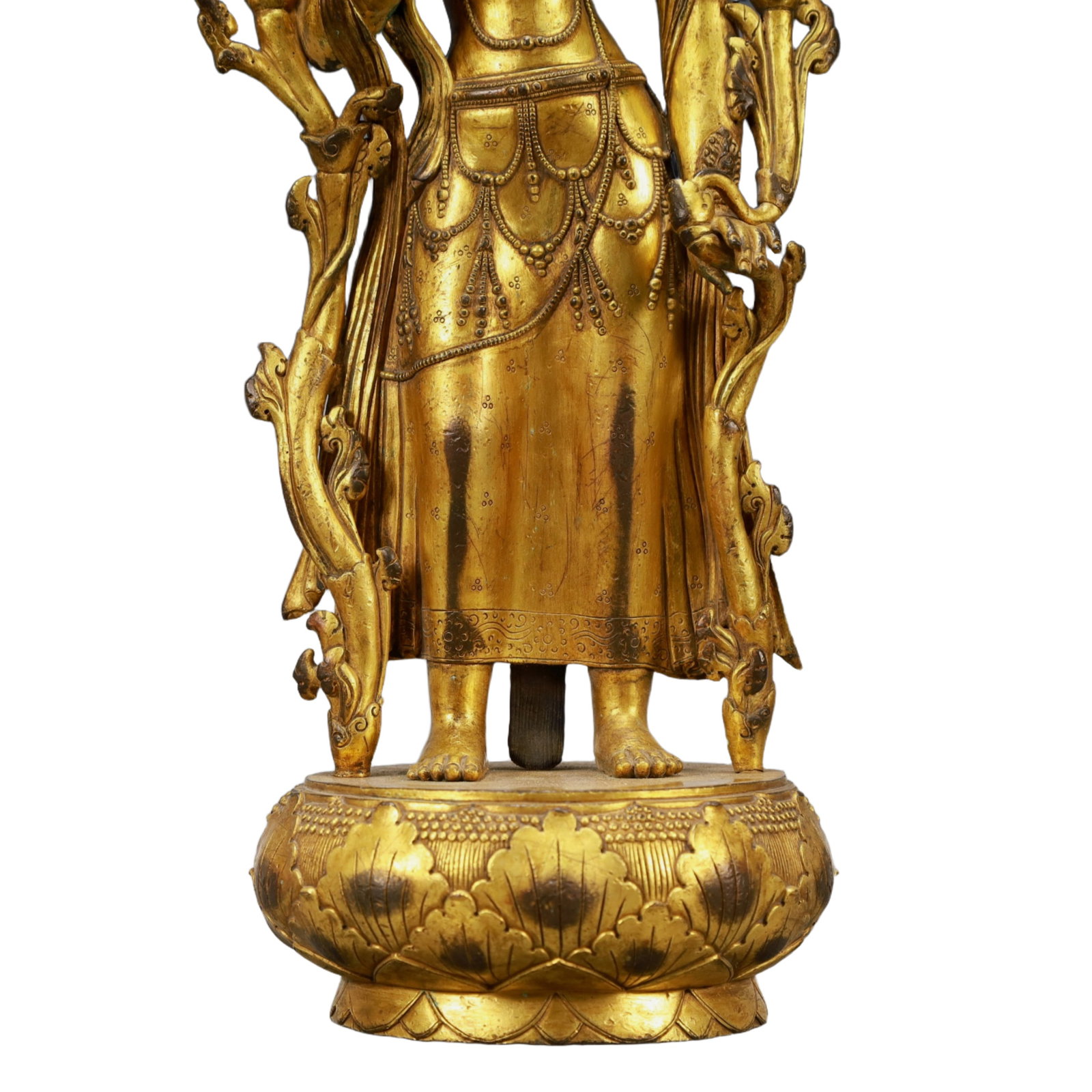A Solemn Gilt Bronze Statue of Manjusri - 3