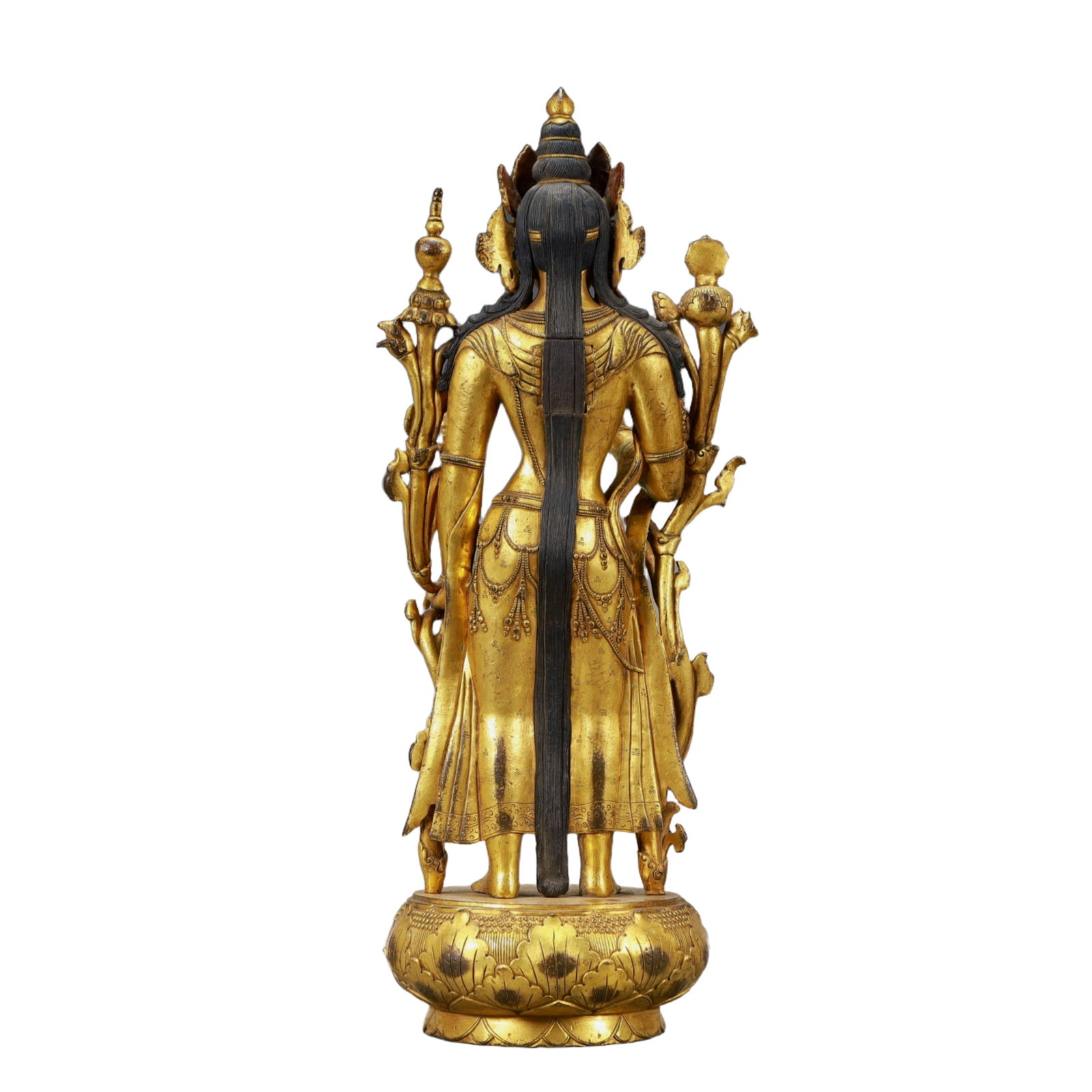 A Solemn Gilt Bronze Statue of Manjusri - 8