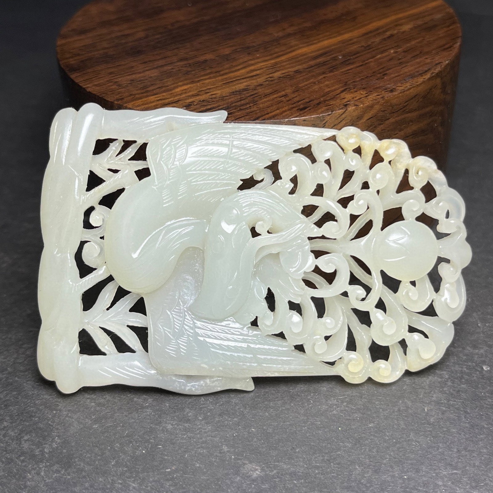An Exquisite White Jade Hollow Phoenix Pattern Pendant - 2